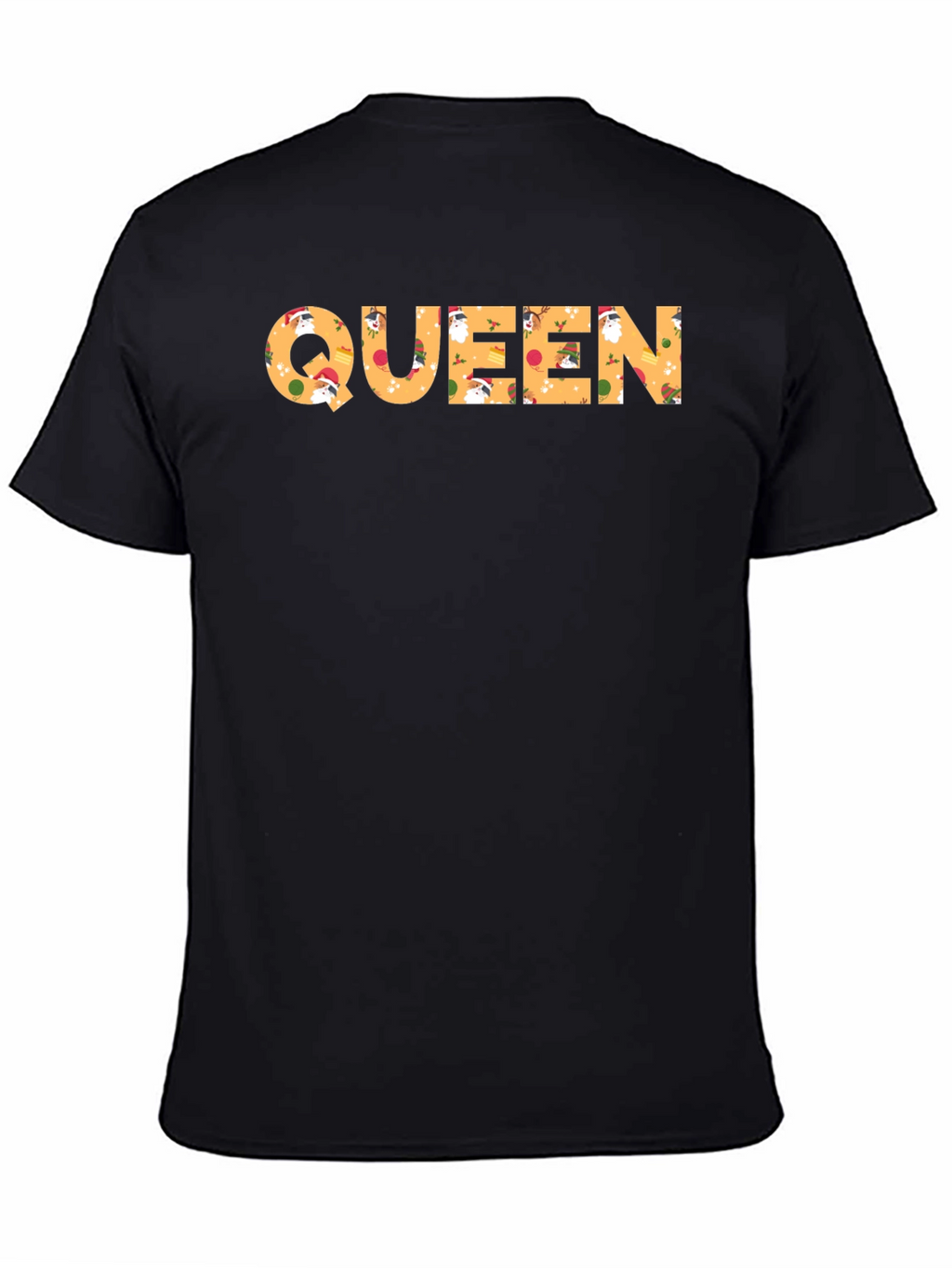 Queen Christmas Pattern Crew Neck T-Shirt