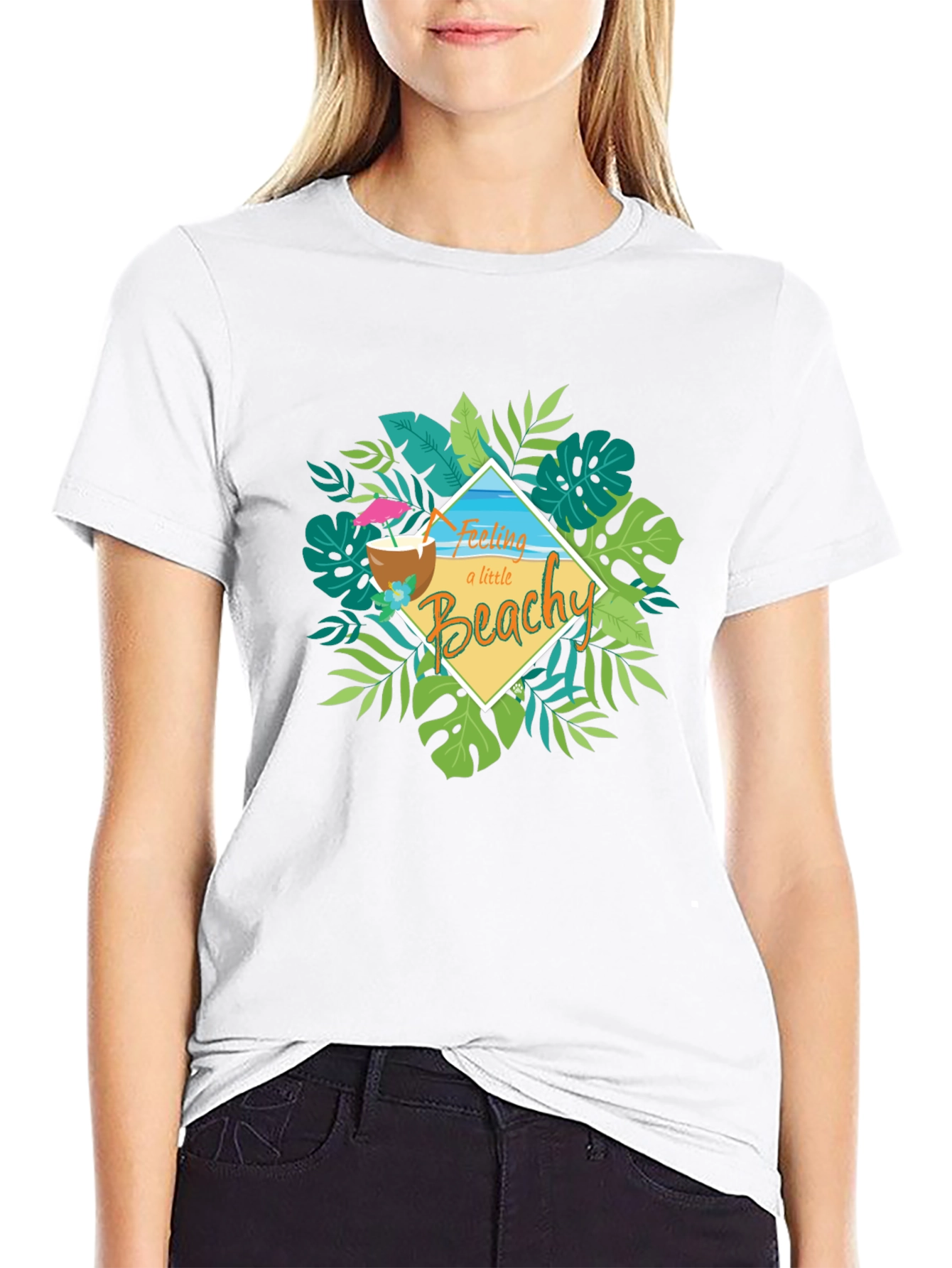 Feeling Beachy T-Shirt - Tropical Coconut Design