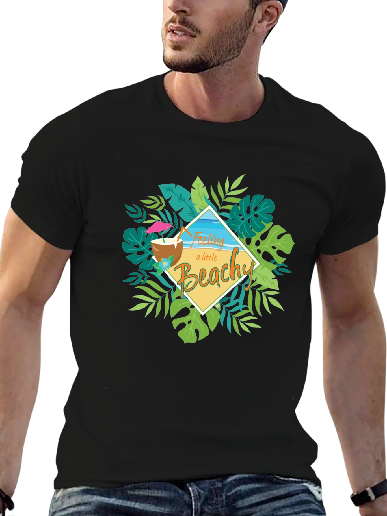 Feeling Beachy T-Shirt - Tropical Coconut Design