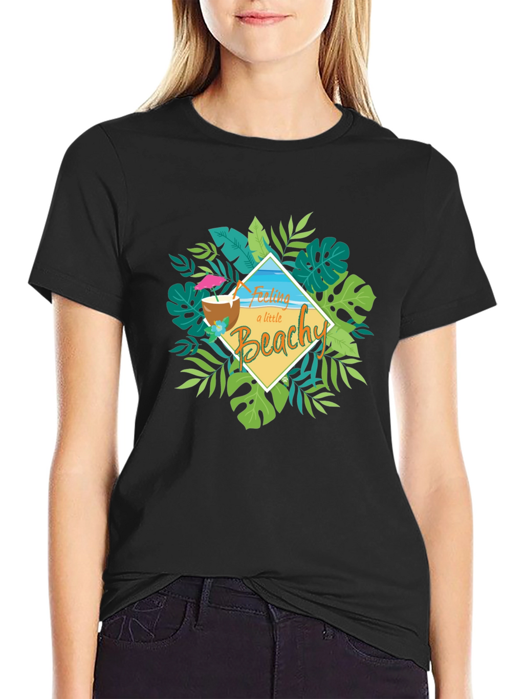 Feeling Beachy T-Shirt - Tropical Coconut Design