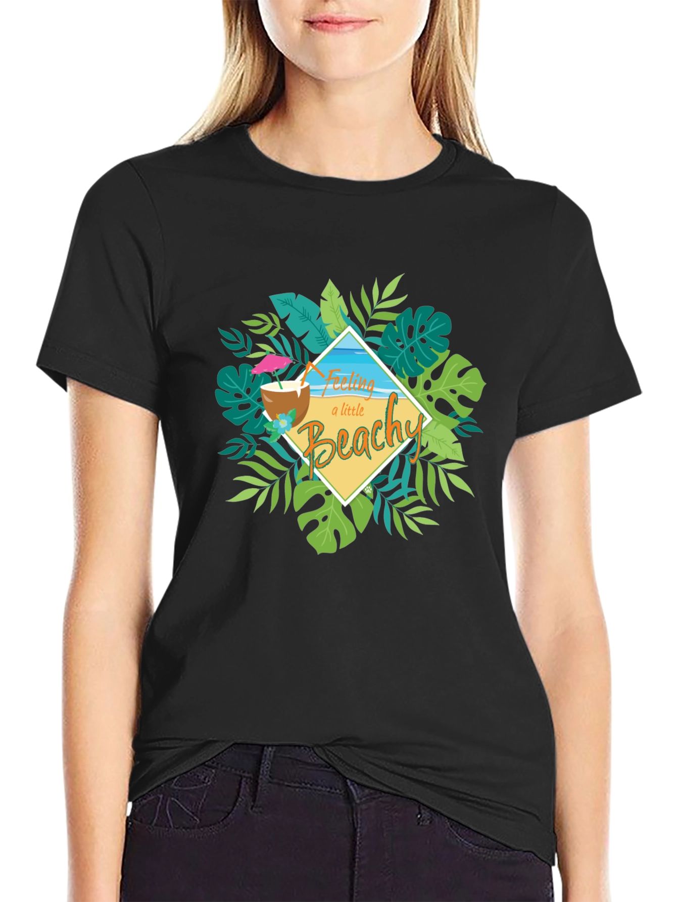 Feeling Beachy T-Shirt - Tropical Coconut Design