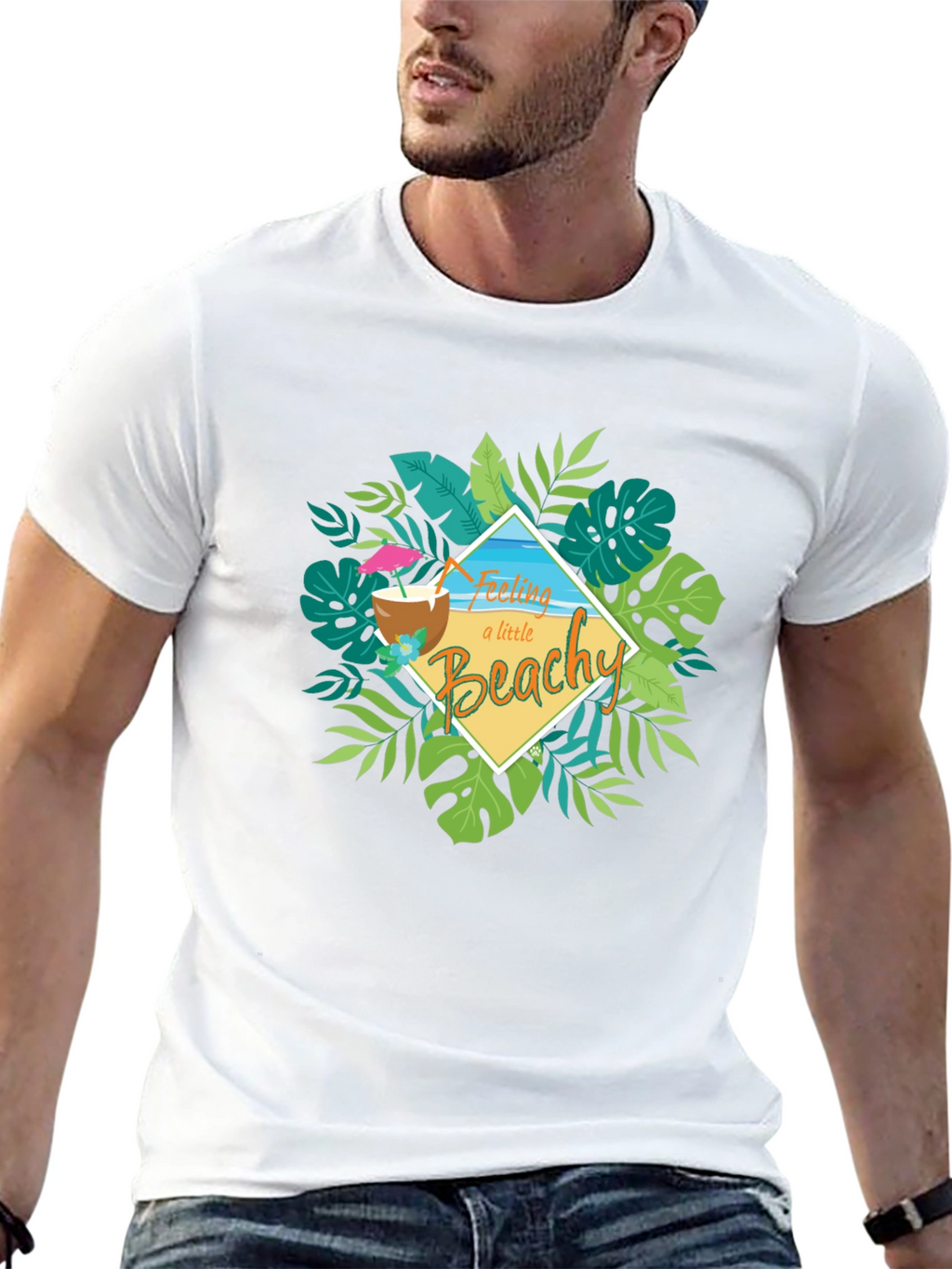 Feeling Beachy T-Shirt - Tropical Coconut Design