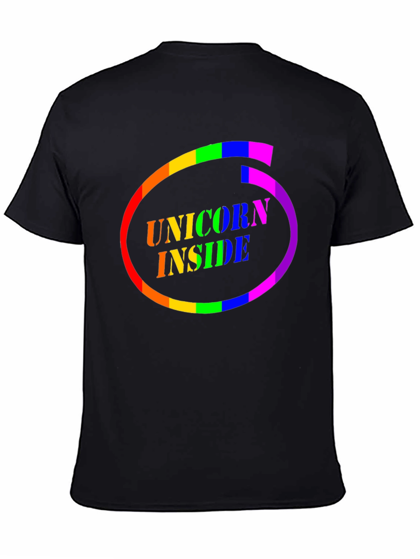 Unicorn Inside Rainbow Circle Graphic Tee