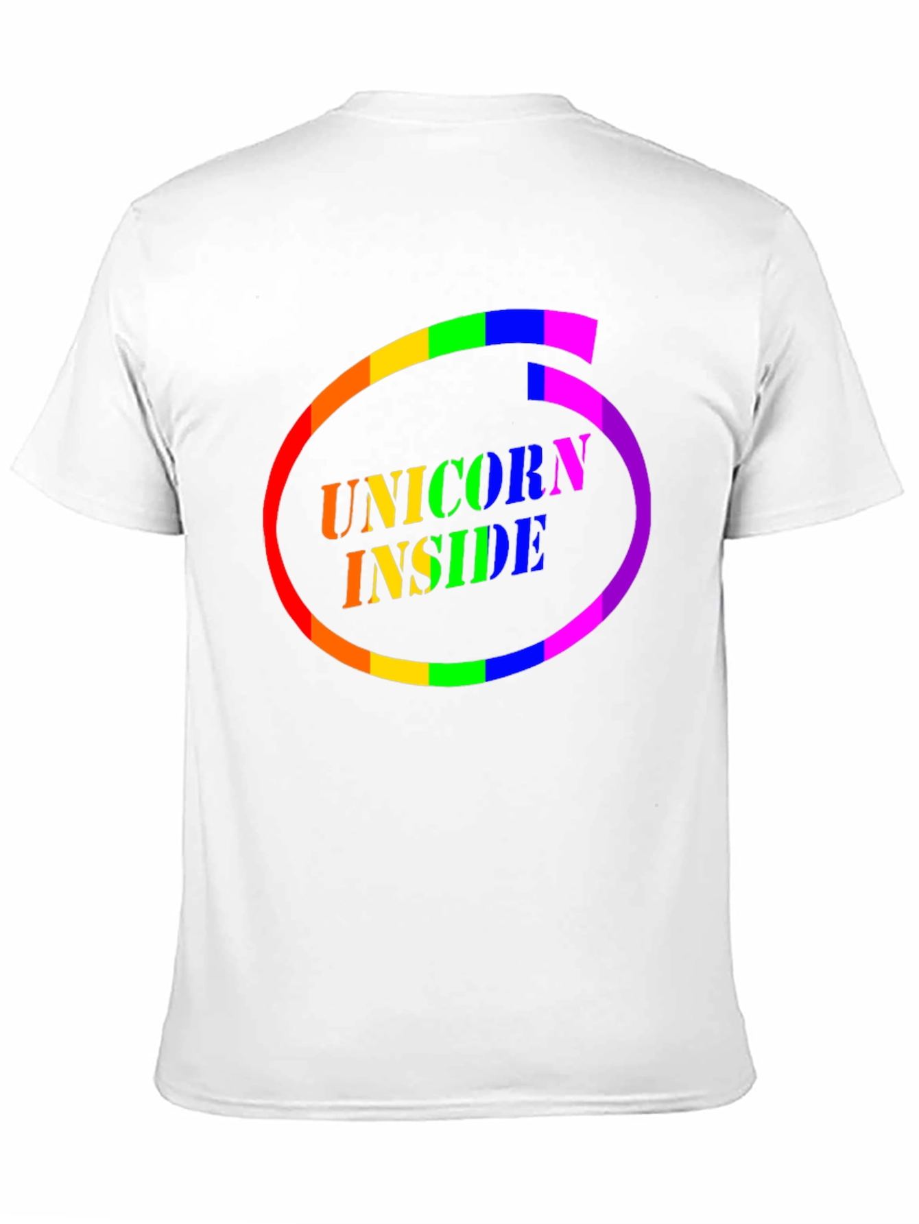 Unicorn Inside Rainbow Circle Graphic Tee