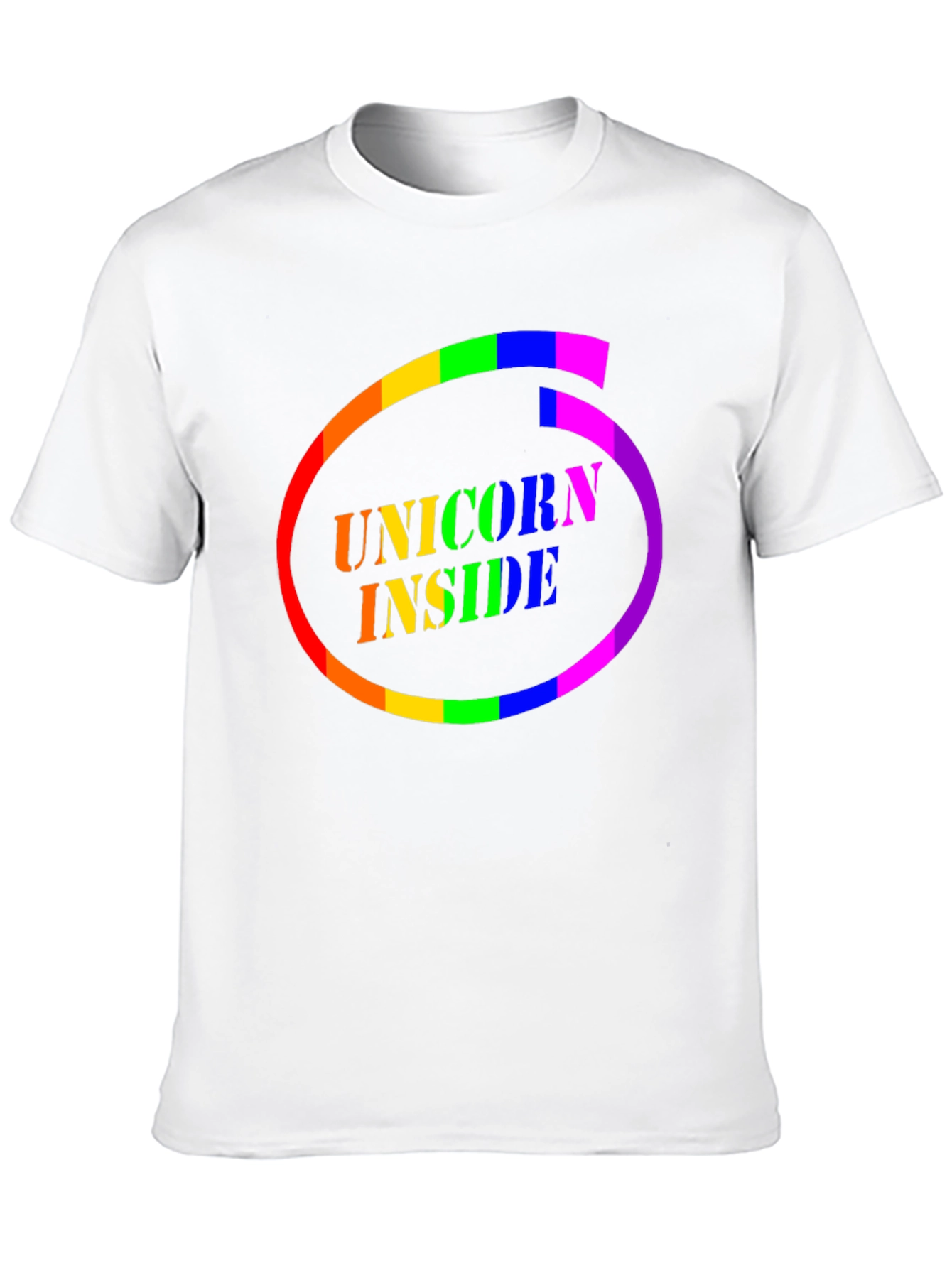 Unicorn Inside Rainbow Circle Graphic Tee