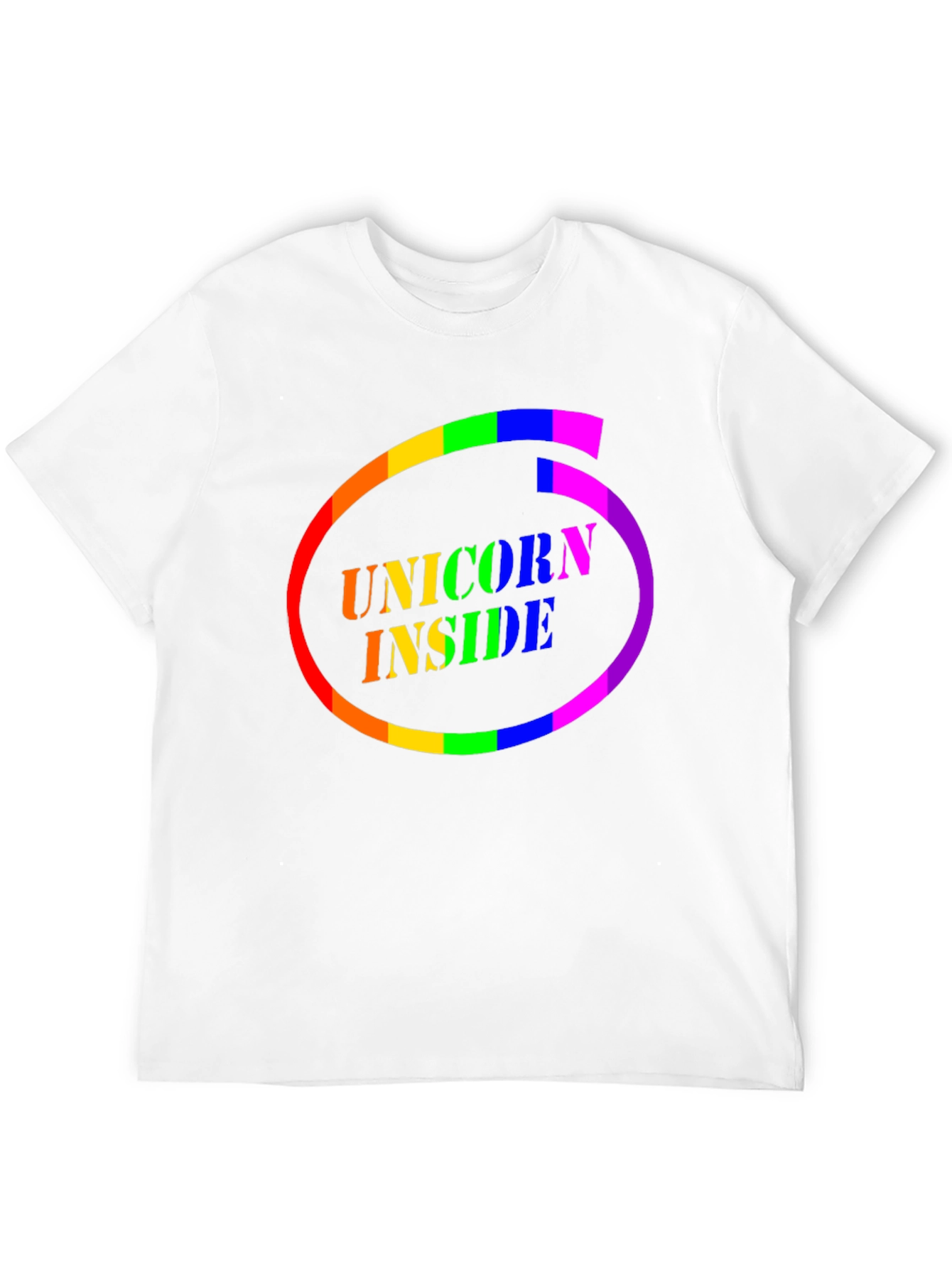 Unicorn Inside Rainbow Circle Graphic Tee