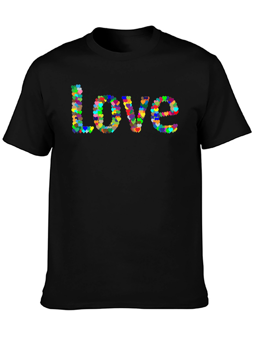 Love Heart T-Shirt - Black Cotton Graphic Tee