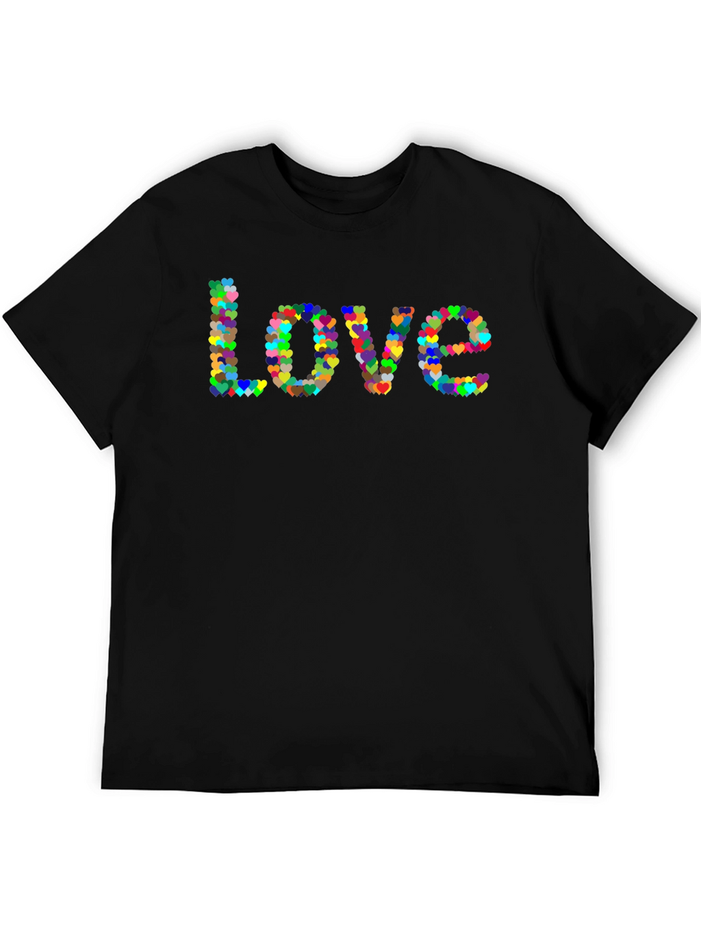 Love Heart T-Shirt - Black Cotton Graphic Tee