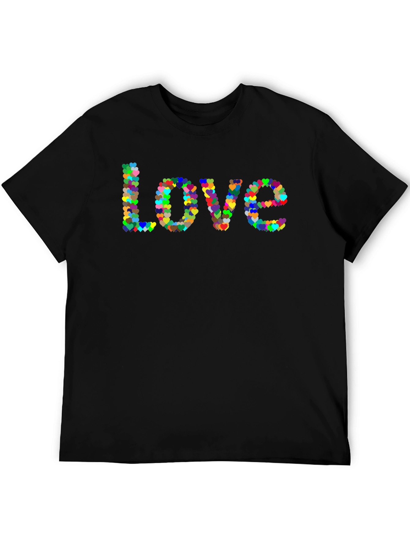 Love Heart T-Shirt - Black Cotton Graphic Tee
