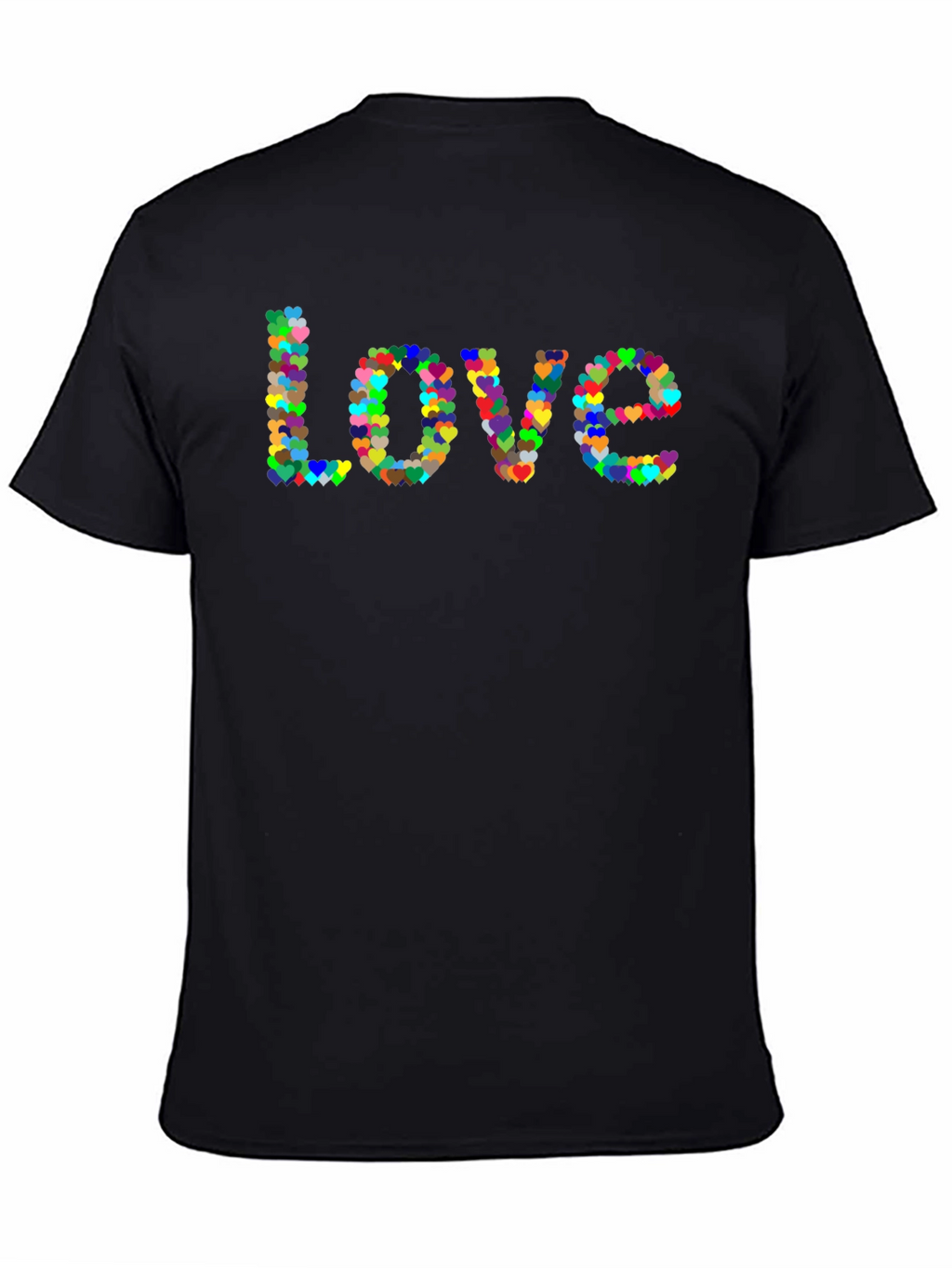Love Heart T-Shirt - Black Cotton Graphic Tee
