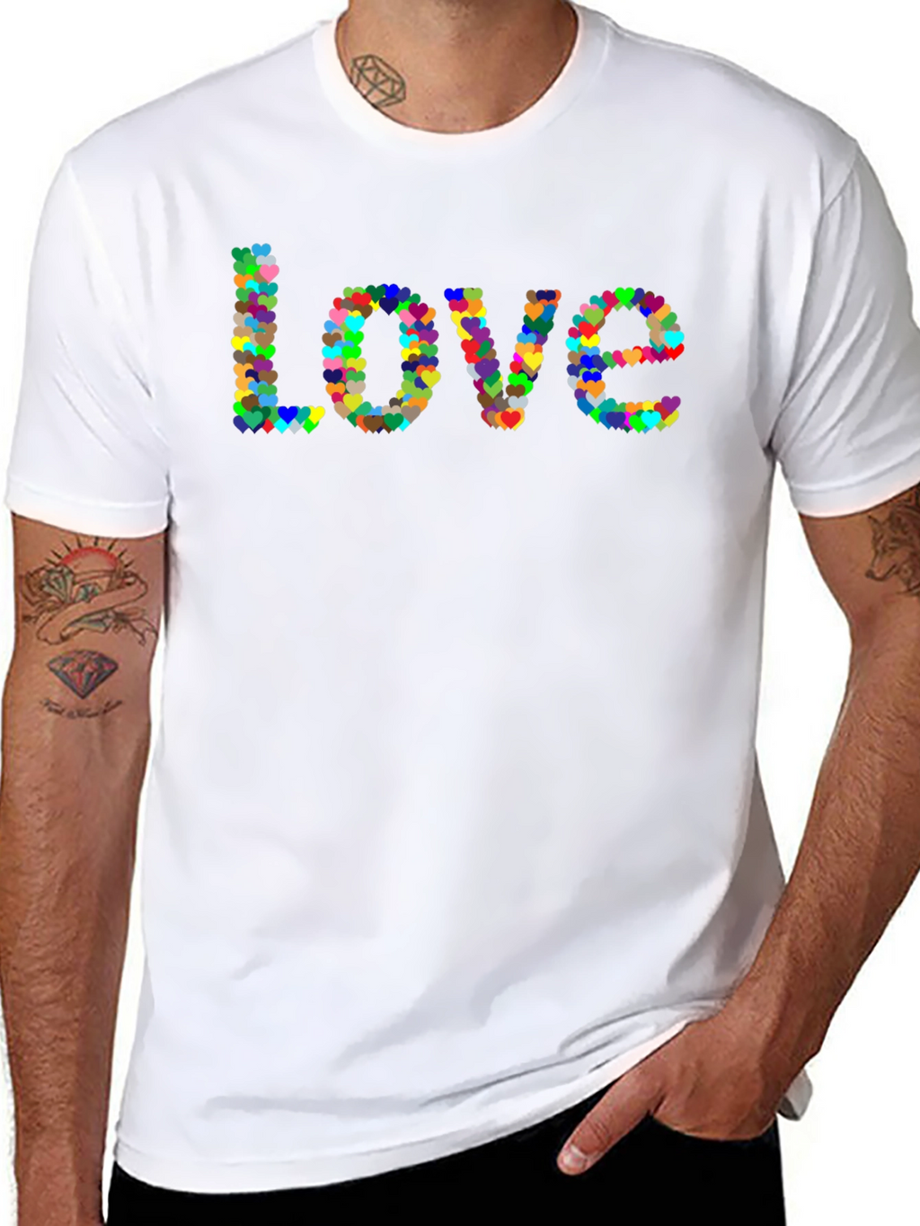 Love Heart T-Shirt - Black Cotton Graphic Tee