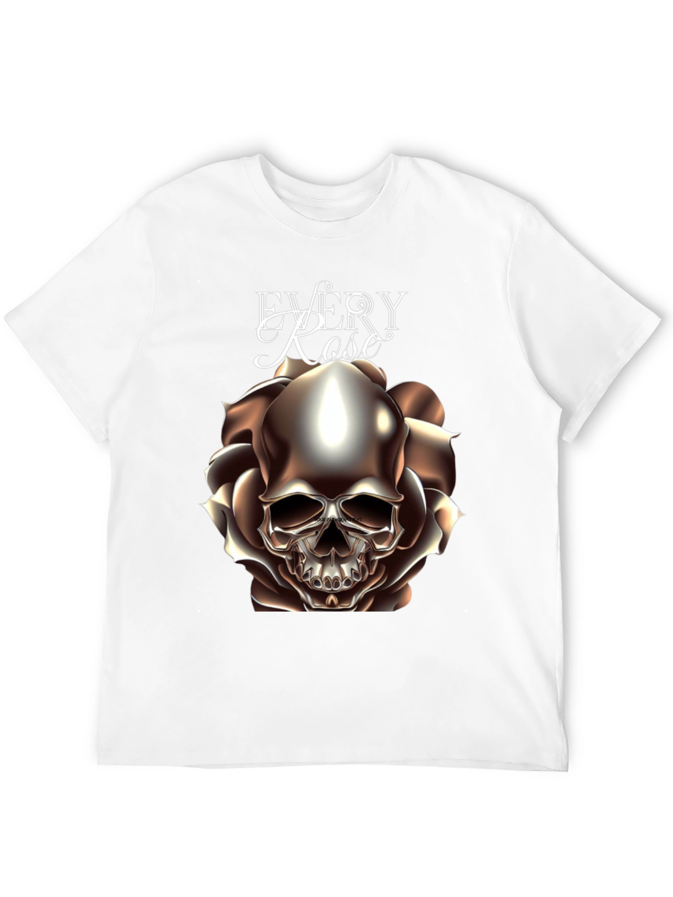 Every Rose Has Its Thorn Skull Graphic T-Shirt