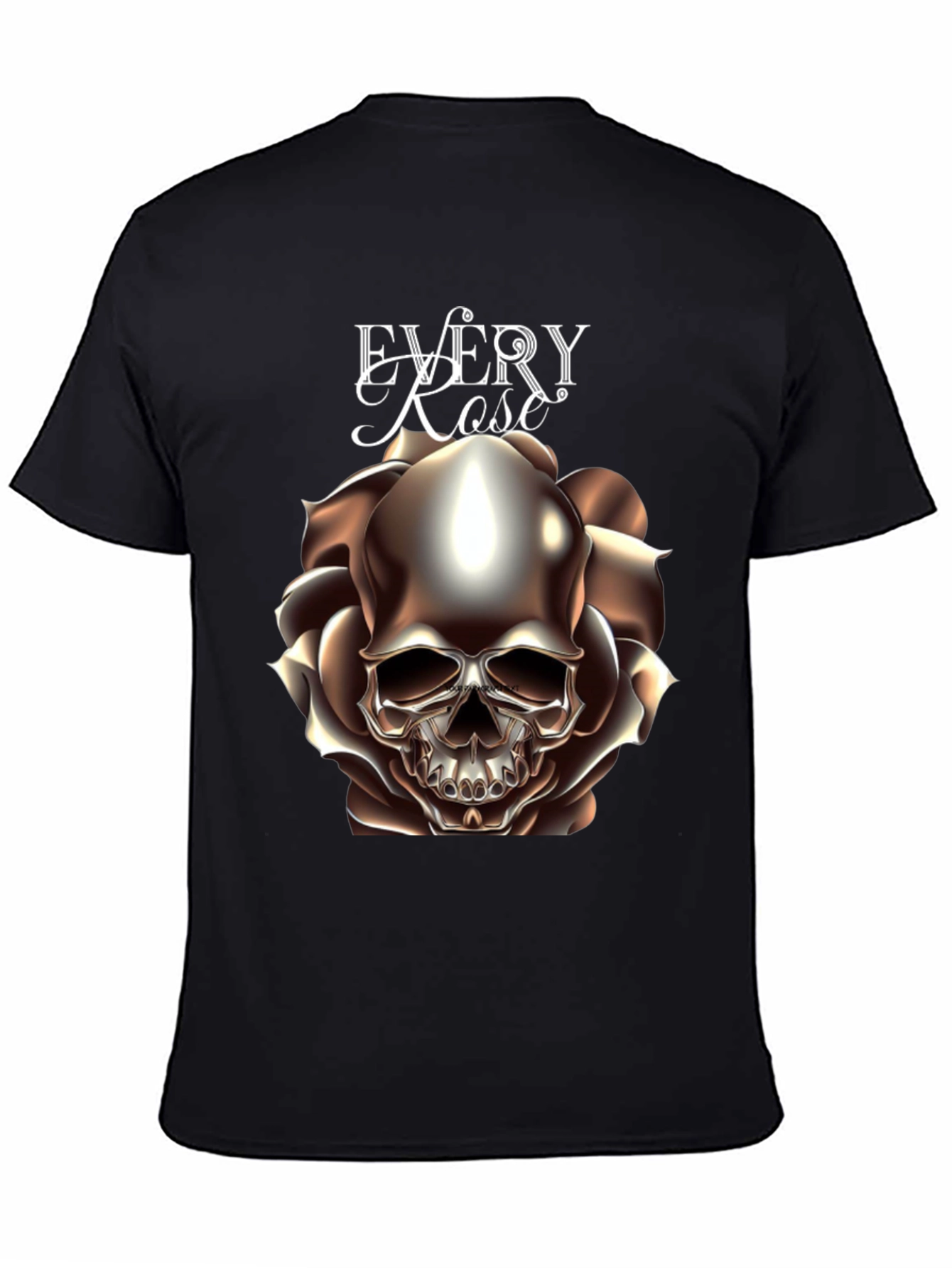 Every Rose Has Its Thorn Skull Graphic T-Shirt