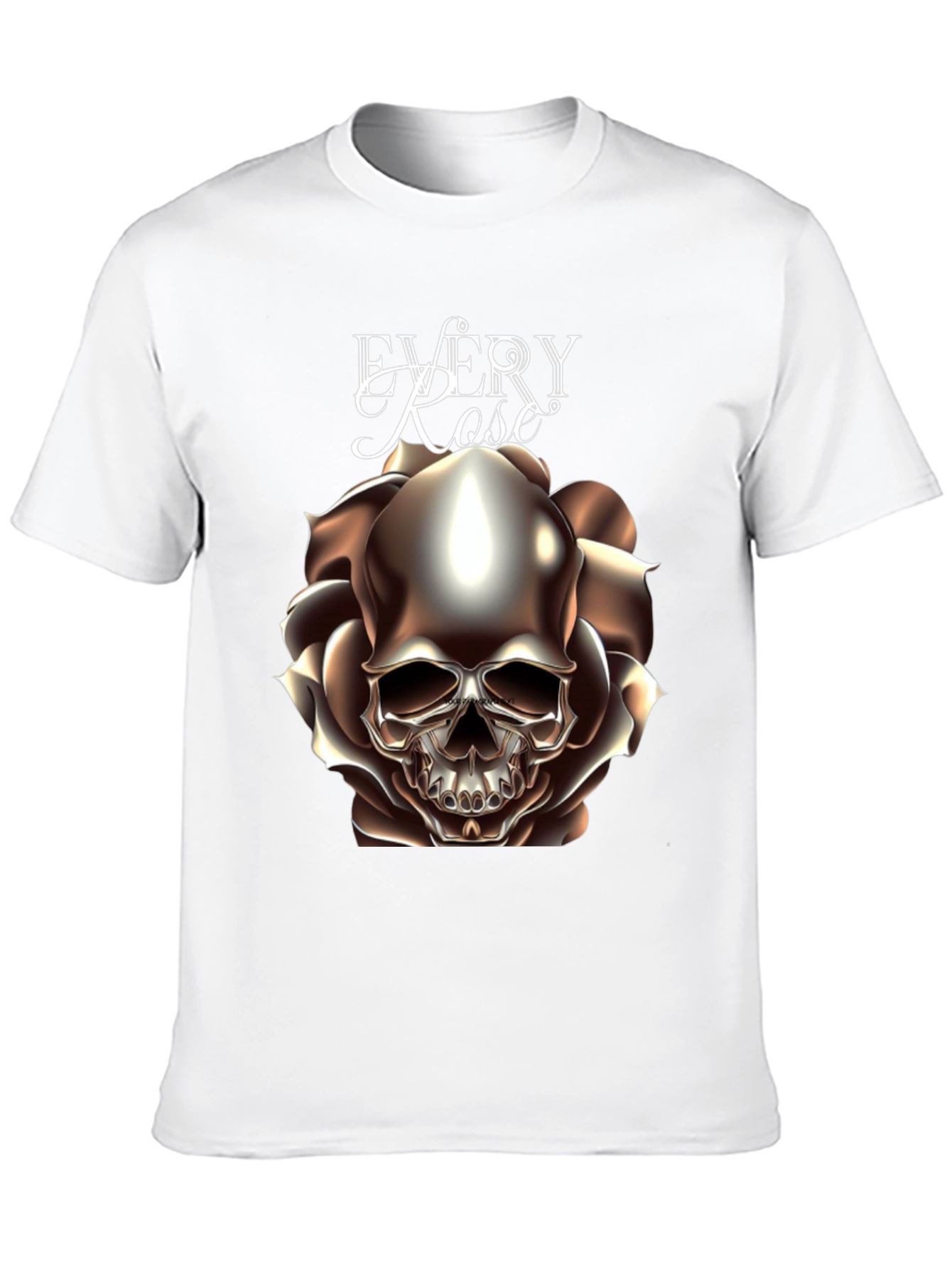 Every Rose Has Its Thorn Skull Graphic T-Shirt
