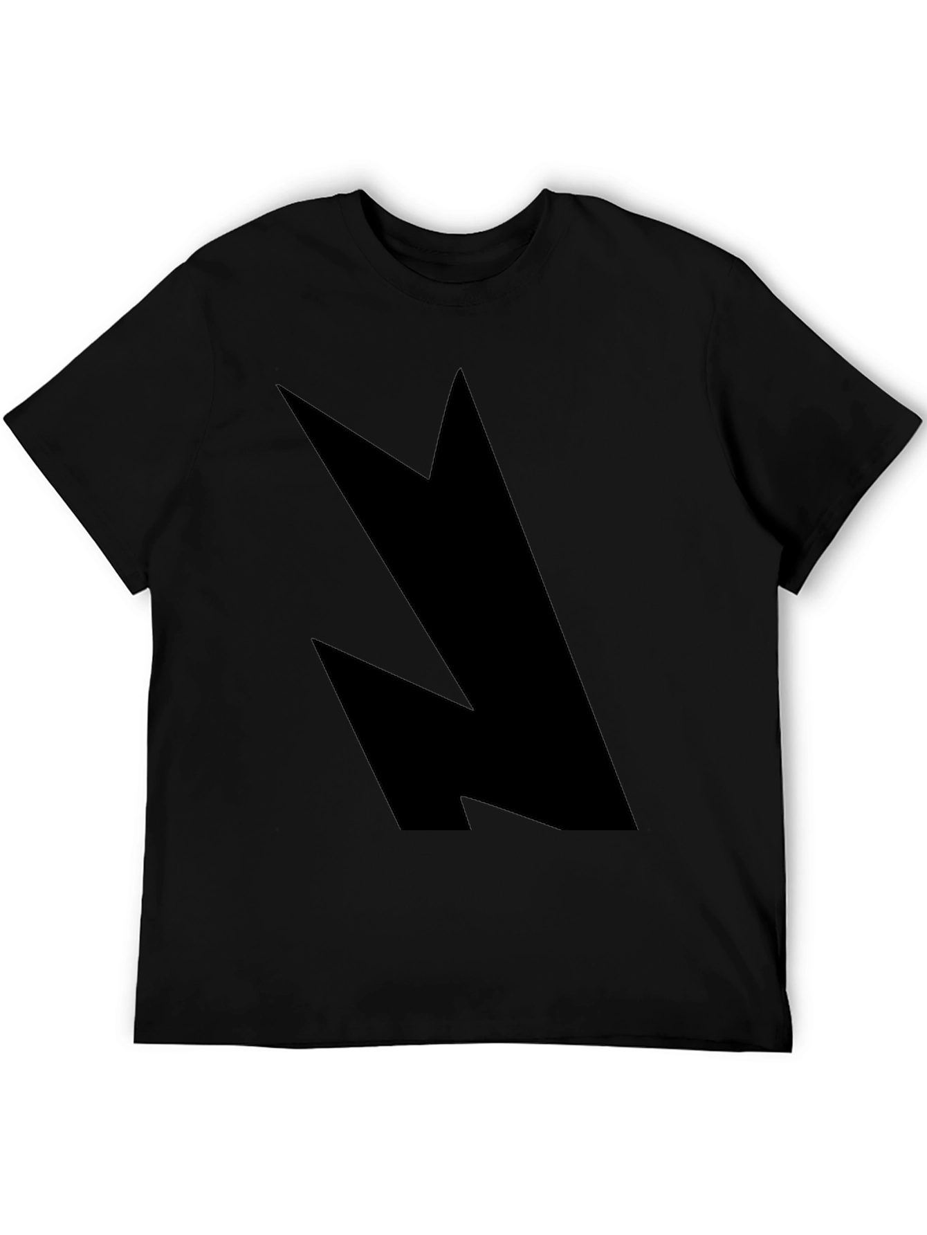 Abstract Graphic Tee - Black Cotton Blend Casual Style