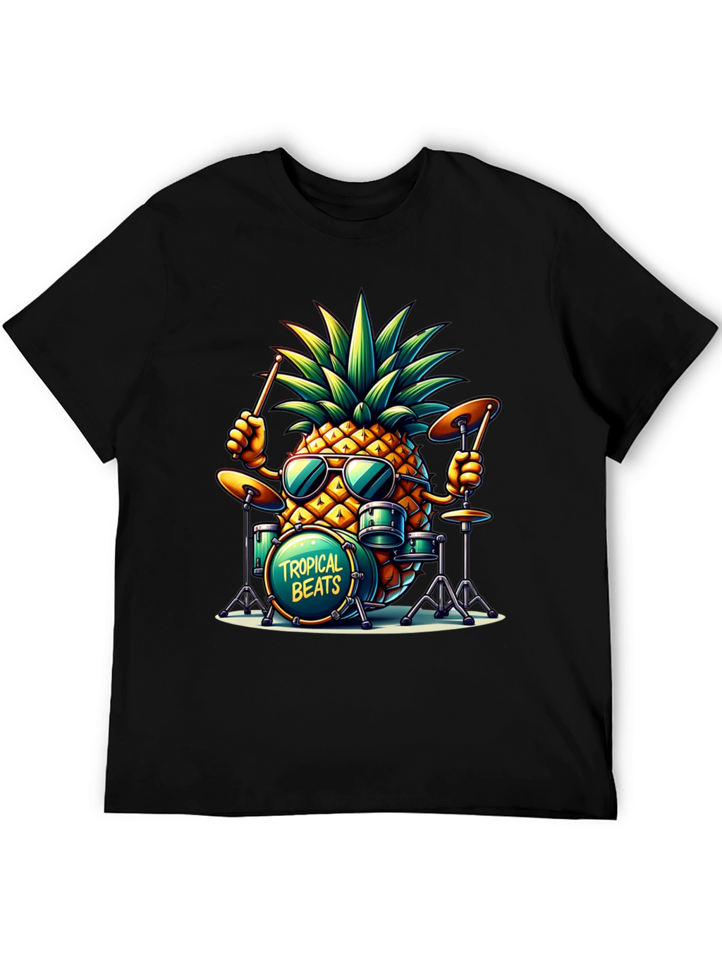 Tropical Beats Pineapple Drummer Graphic Tee