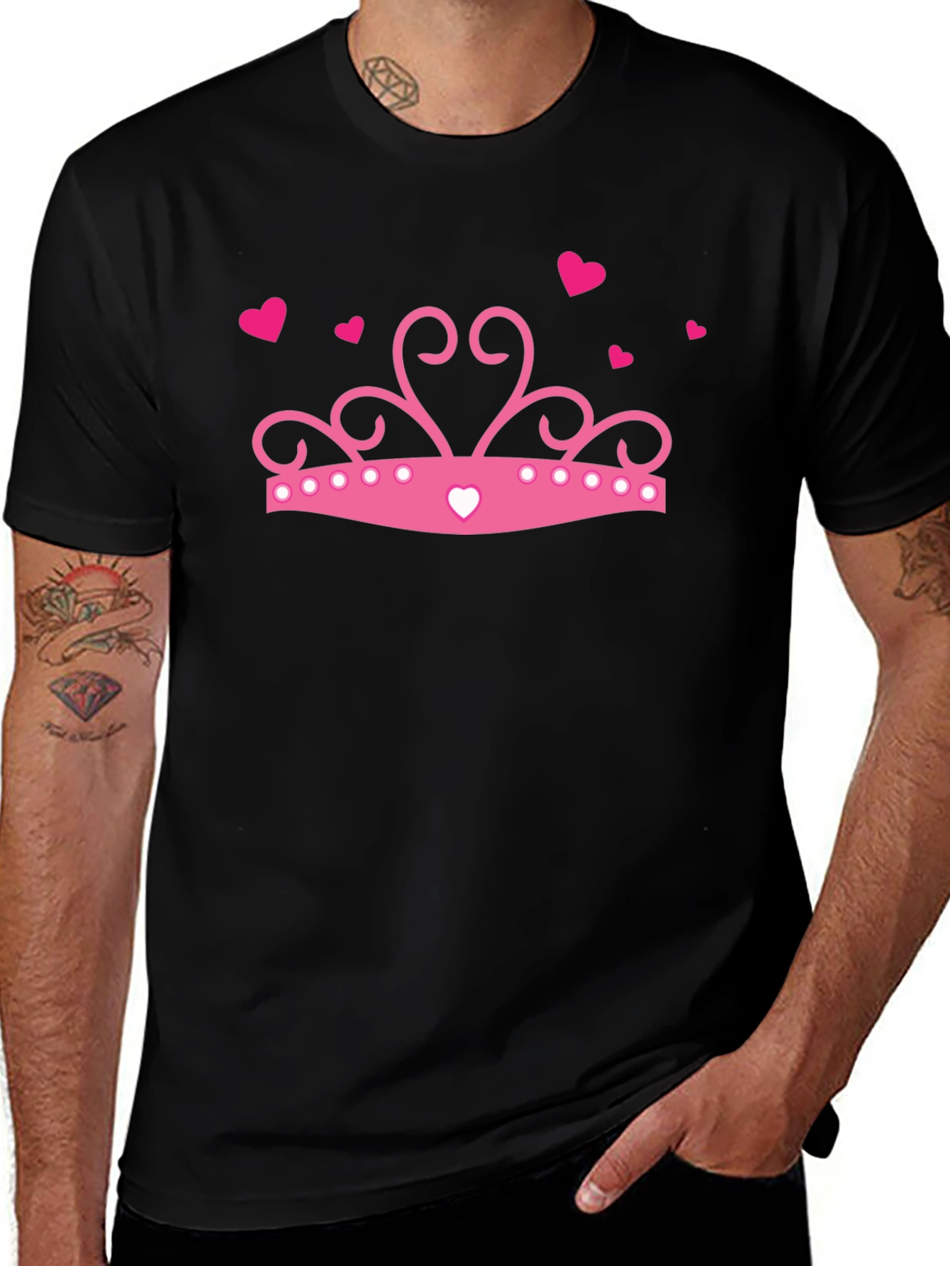 Princess Crown Graphic T-Shirt - Black