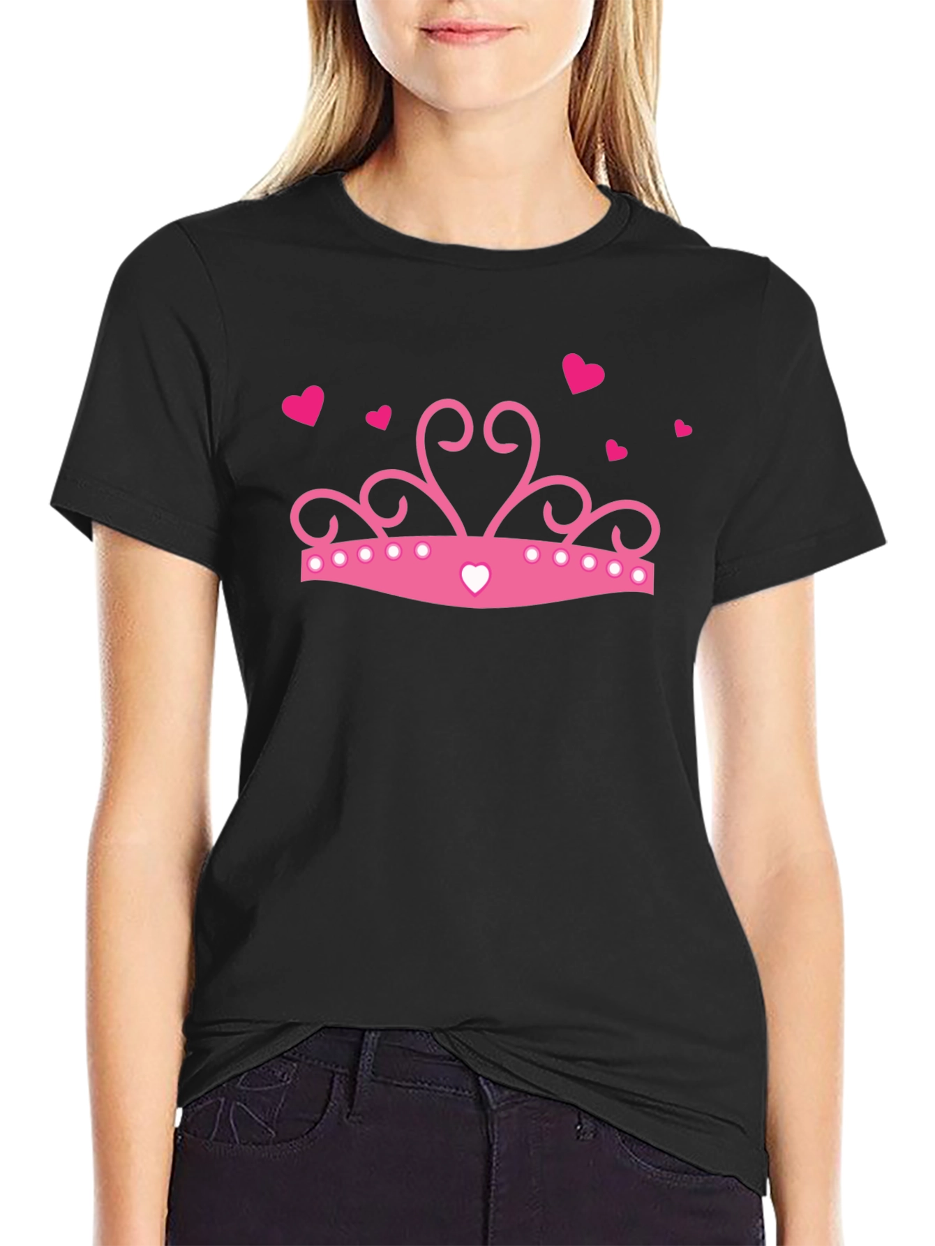 Princess Crown Graphic T-Shirt - Black