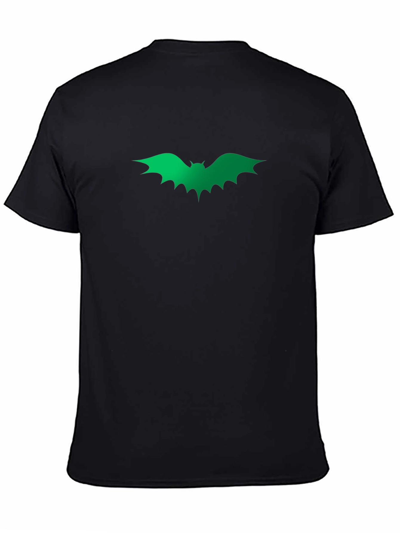 Green Bat Graphic Black T-Shirt