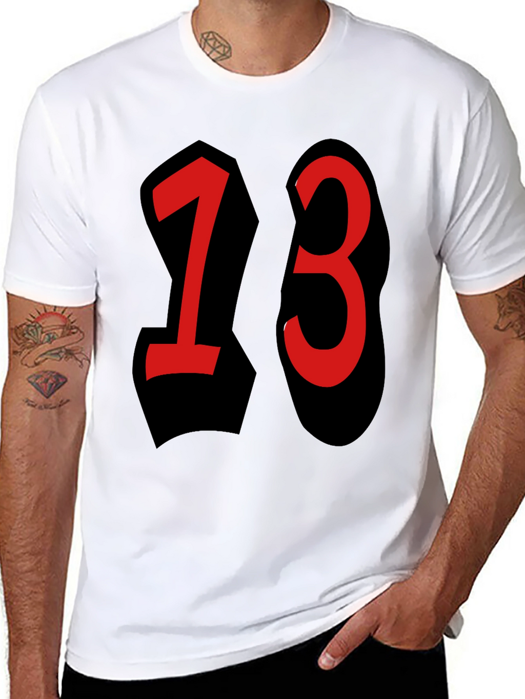 Lucky Number 13 T-Shirt - Black