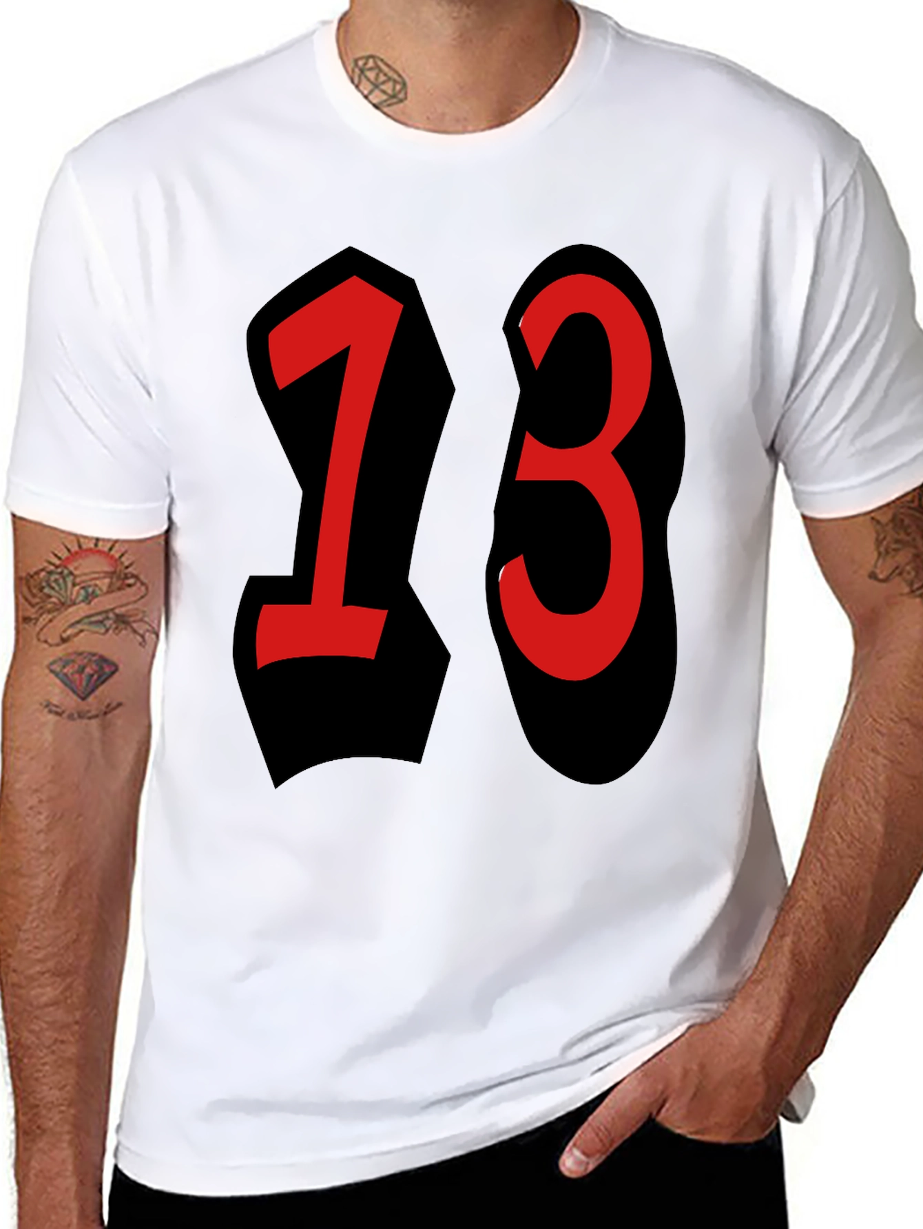 Lucky Number 13 T-Shirt - Black