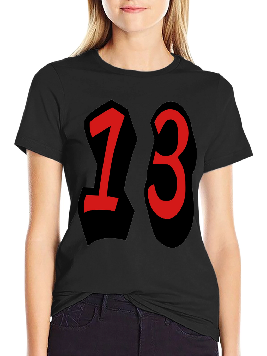 Lucky Number 13 T-Shirt - Black
