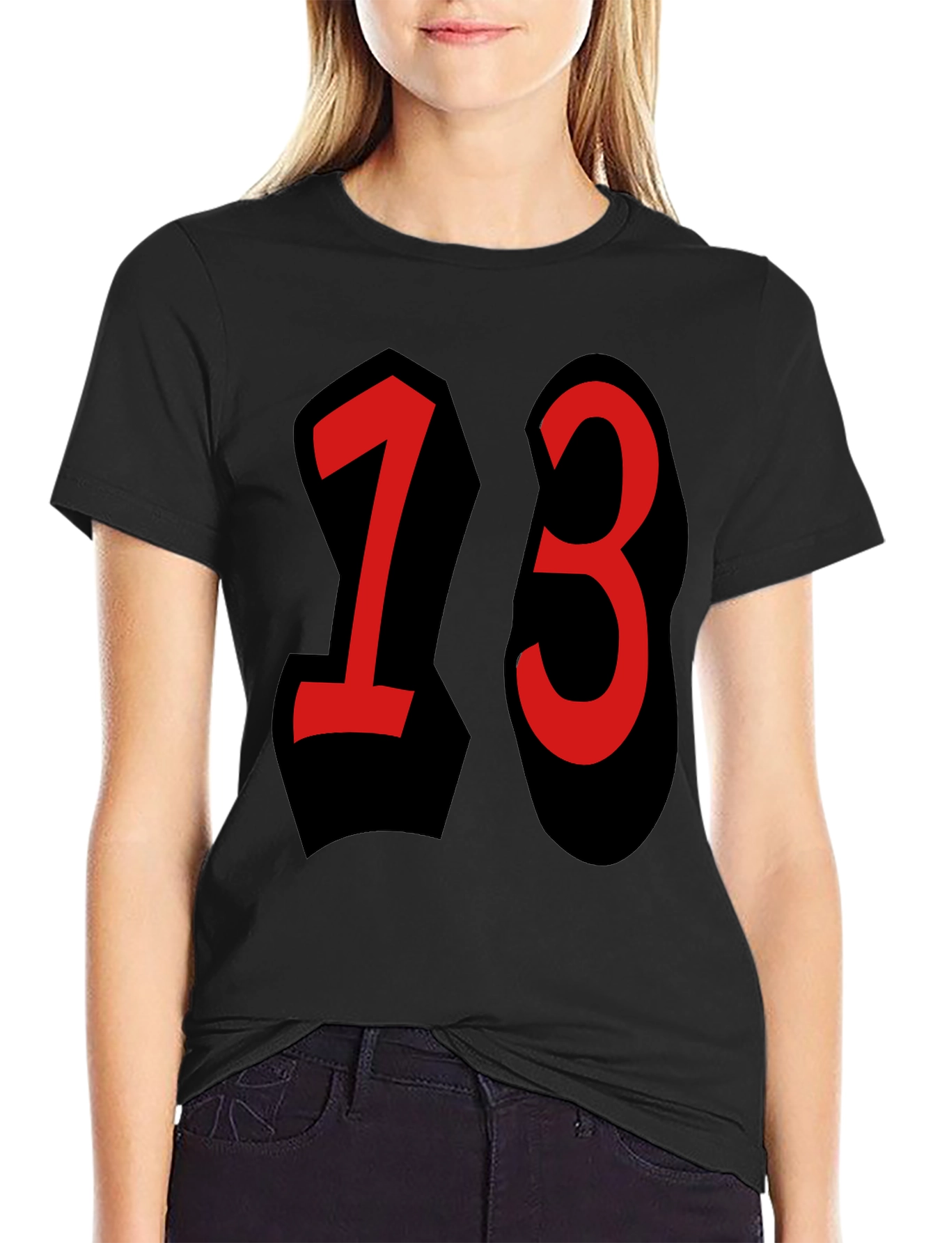 Lucky Number 13 T-Shirt - Black