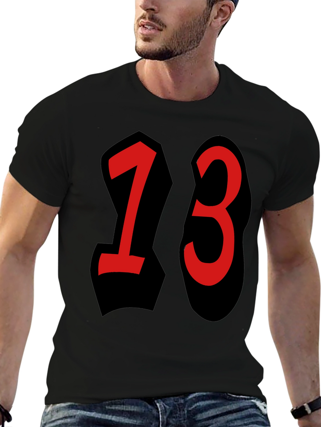 Lucky Number 13 T-Shirt - Black