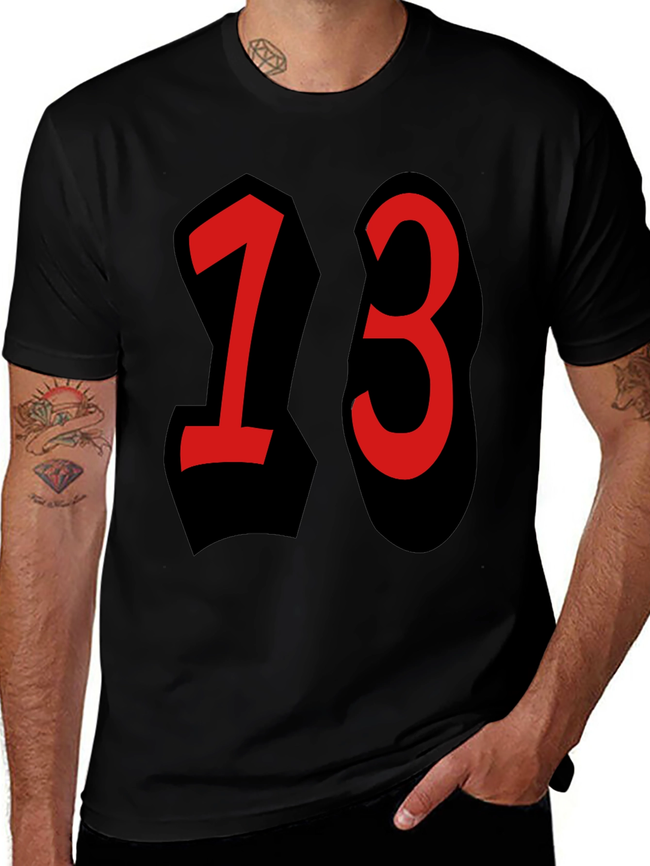 Lucky Number 13 T-Shirt - Black