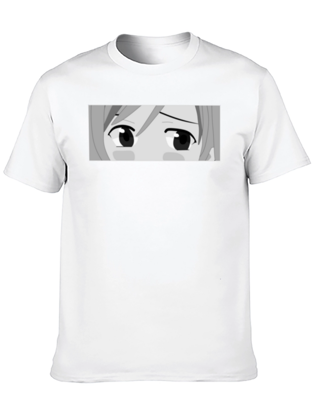 Anime Eyes Graphic Tee - Black Casual T-Shirt