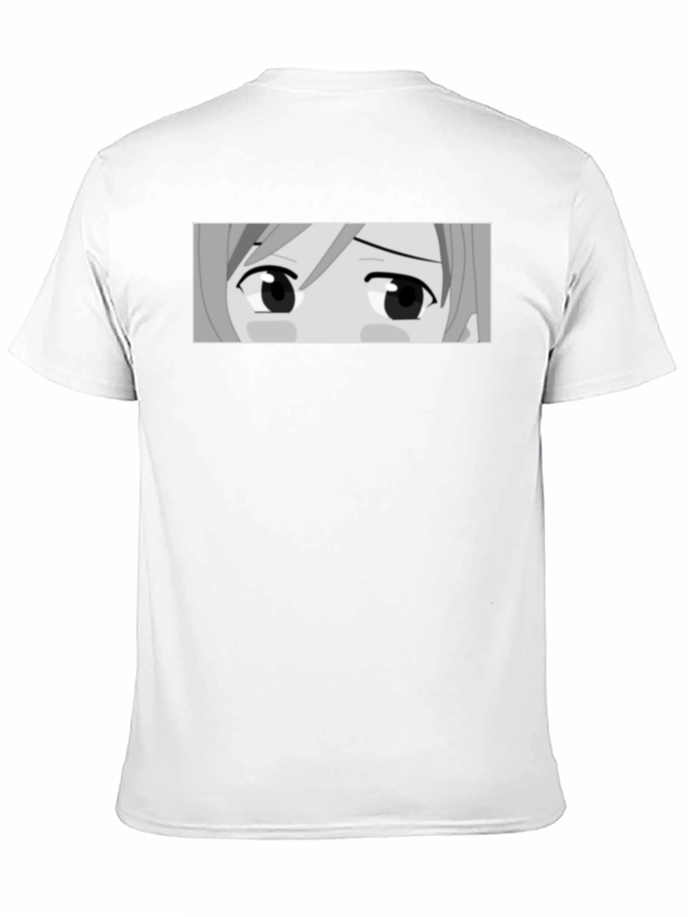 Anime Eyes Graphic Tee - Black Casual T-Shirt