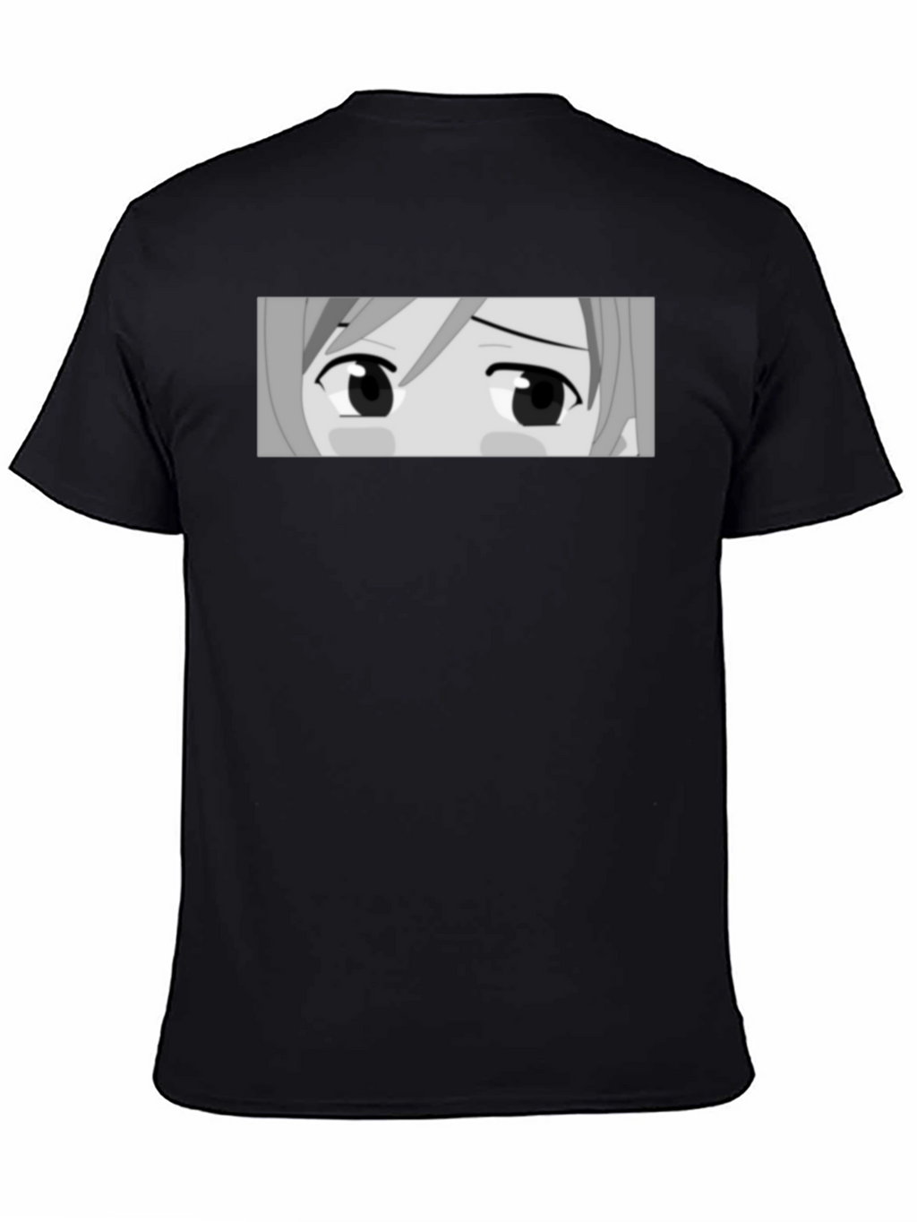 Anime Eyes Graphic Tee - Black Casual T-Shirt