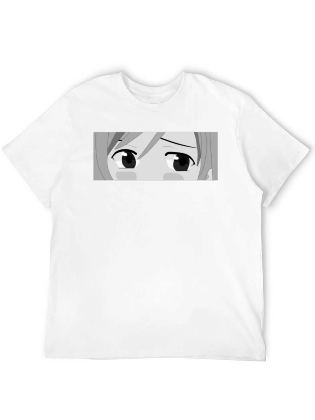 Anime Eyes Graphic Tee - Black Casual T-Shirt