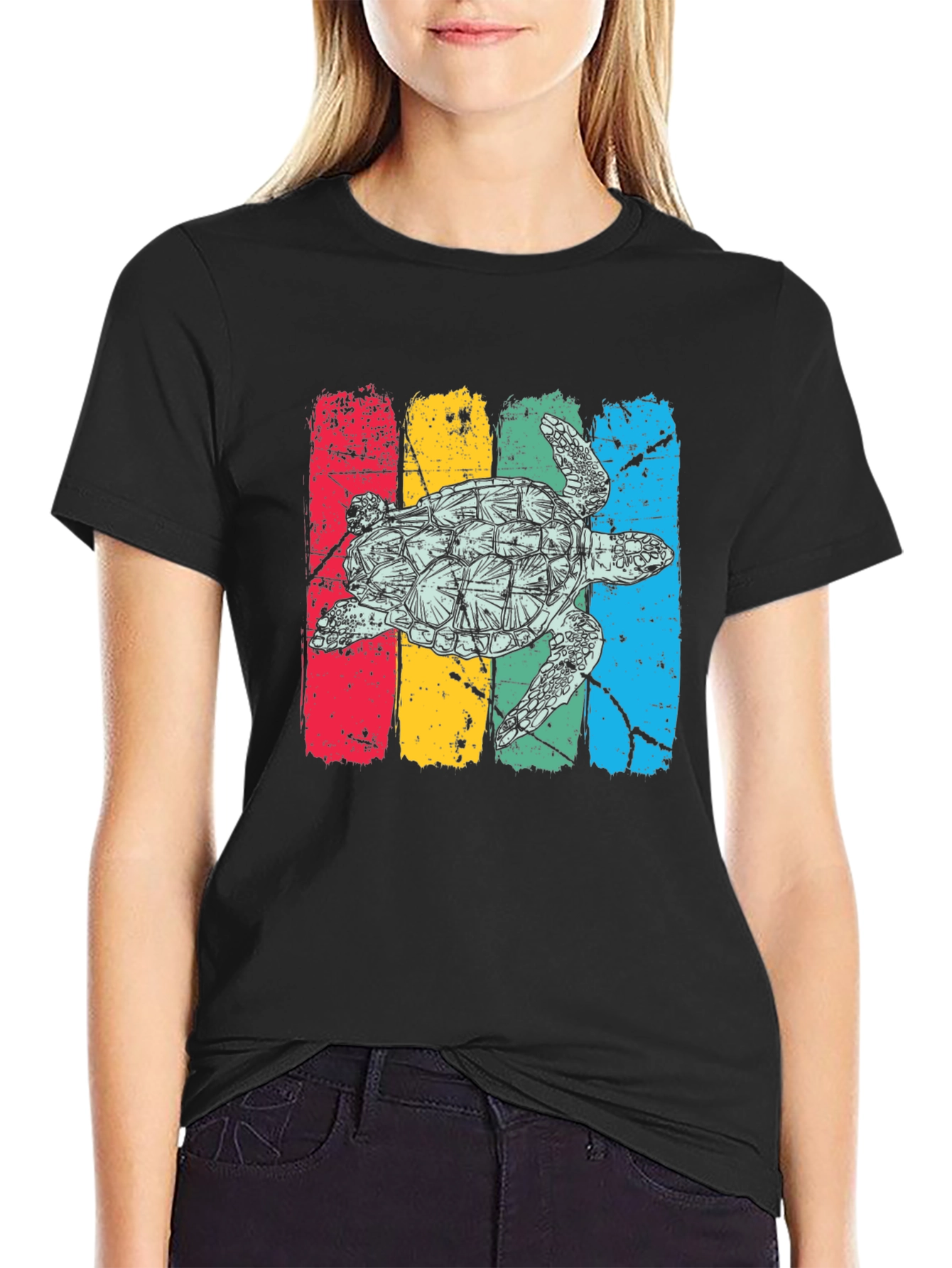 Retro Turtle T-Shirt - Distressed Graphic Tee