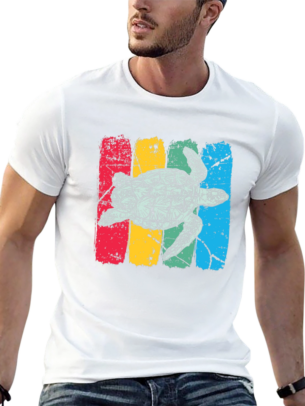 Retro Turtle T-Shirt - Distressed Graphic Tee