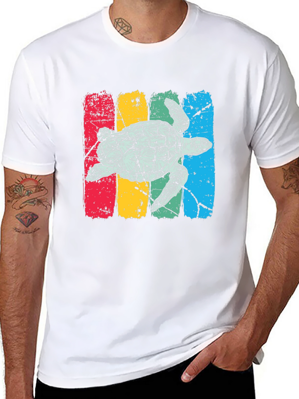 Retro Turtle T-Shirt - Distressed Graphic Tee
