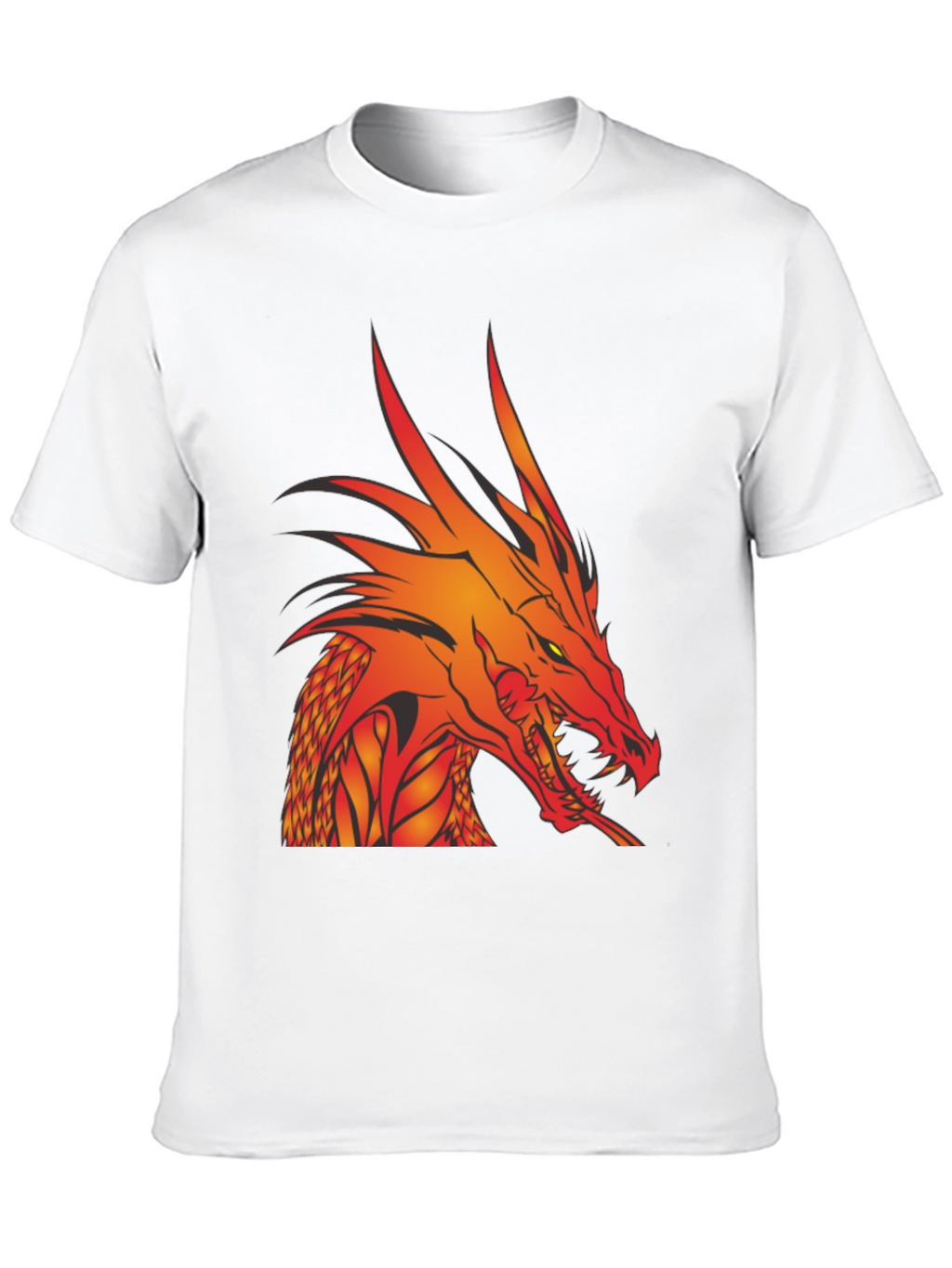 Dragon Head Graphic Tee - Black Cotton T-Shirt