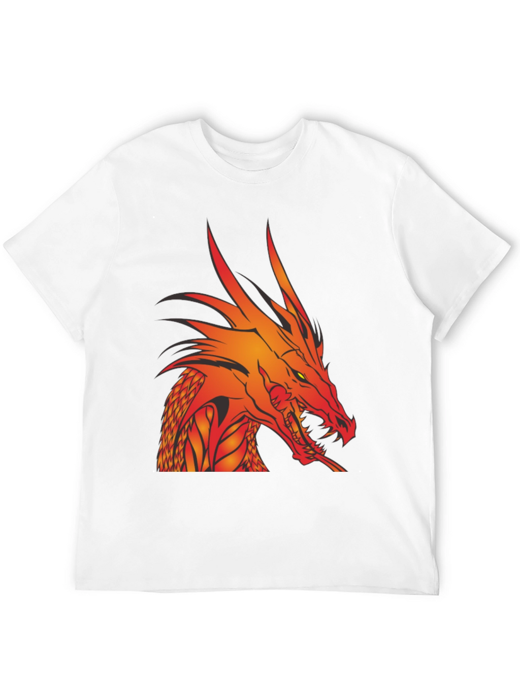 Dragon Head Graphic Tee - Black Cotton T-Shirt