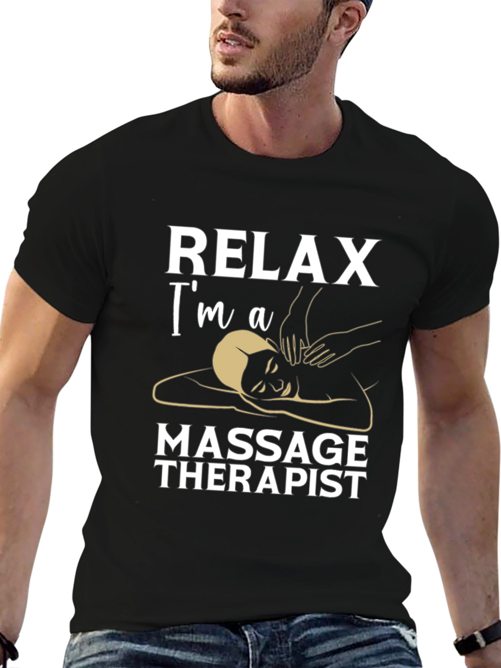 Relax Im A Massage Therapist Black T-Shirt