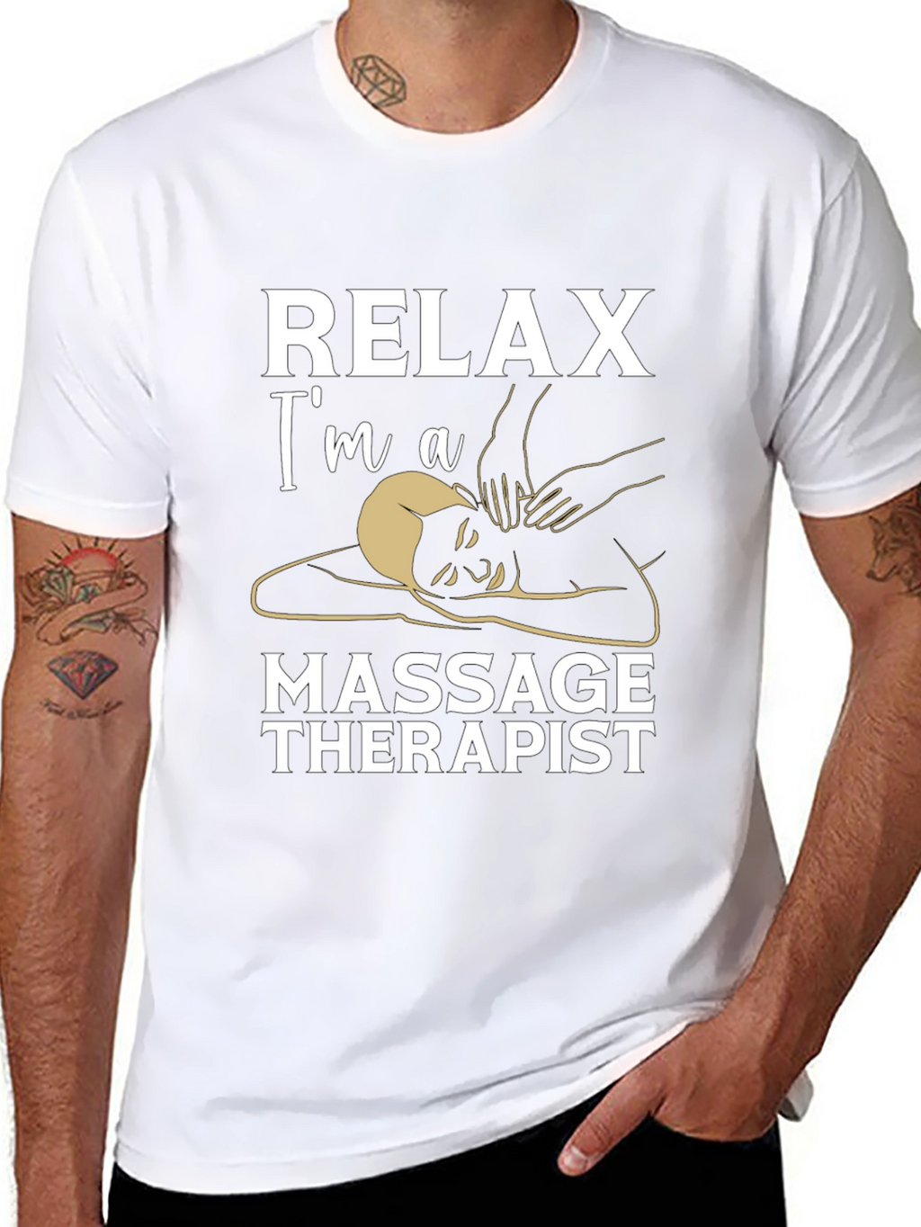 Relax Im A Massage Therapist Black T-Shirt