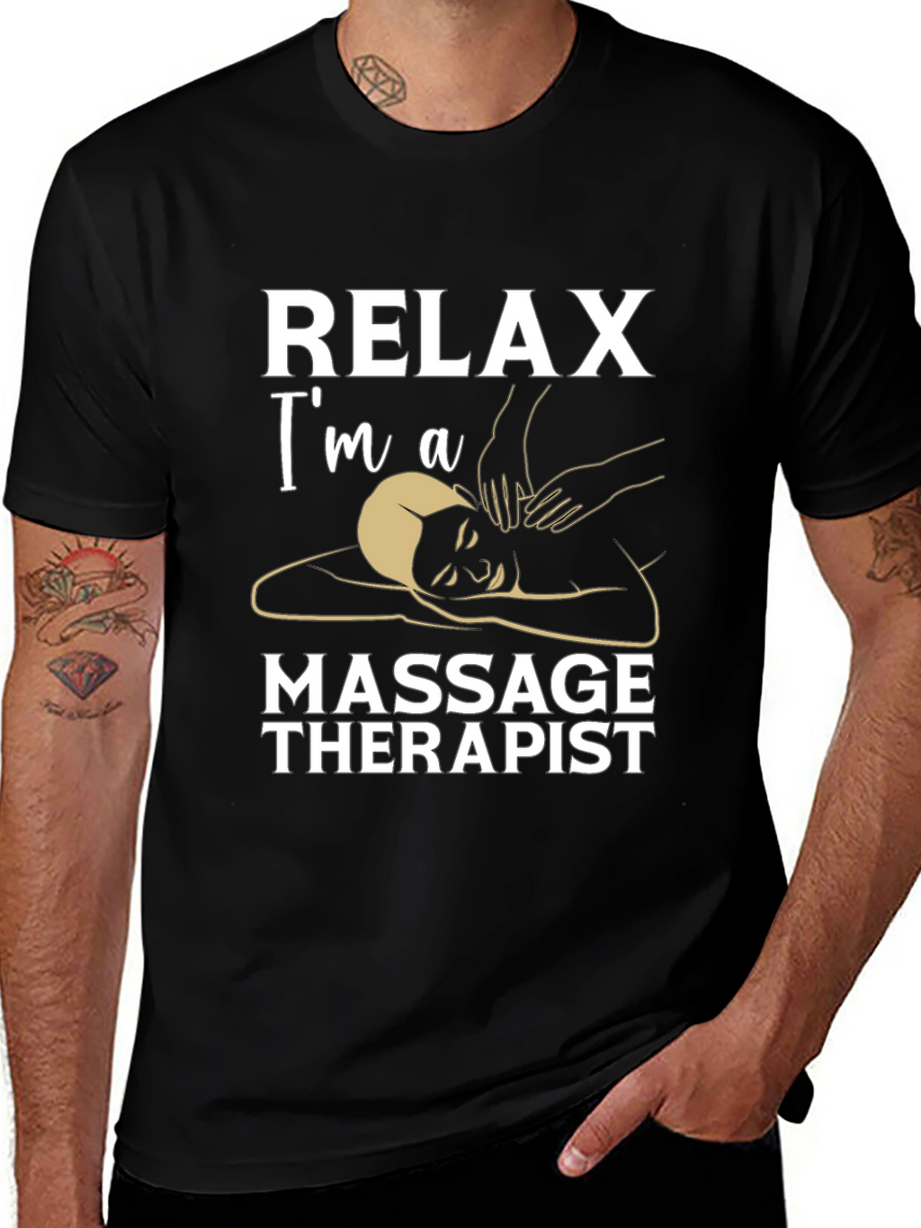 Relax Im A Massage Therapist Black T-Shirt