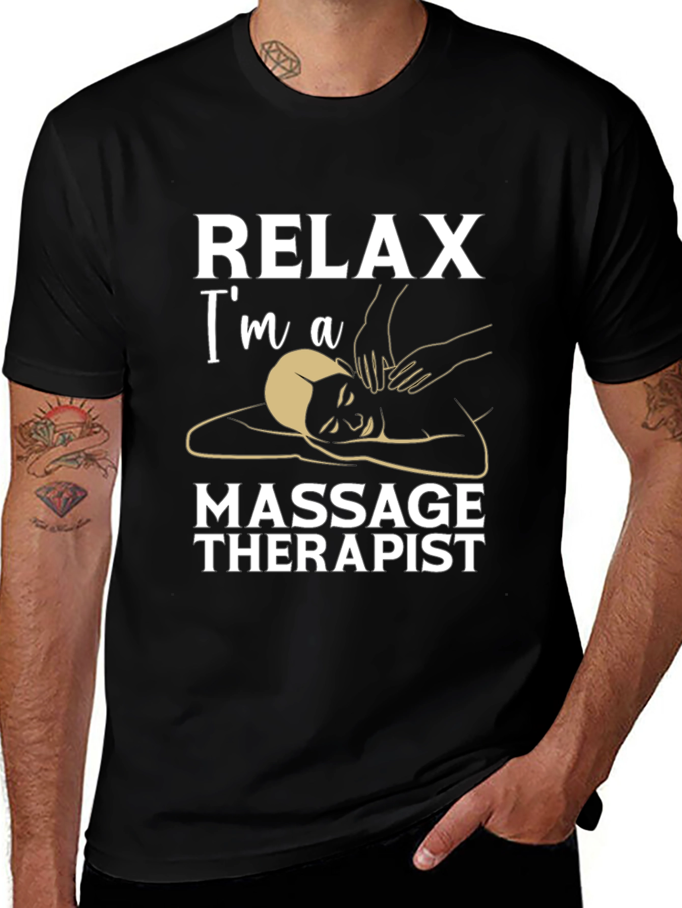 Relax Im A Massage Therapist Black T-Shirt