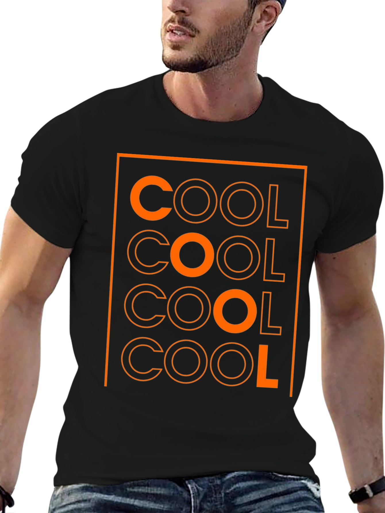 Cool Graphic Tee - Mens Black Cotton Blend T-Shirt