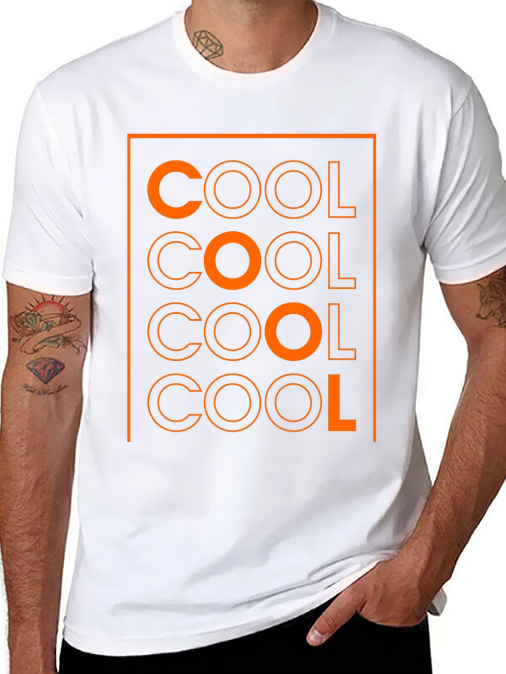 Cool Graphic Tee - Mens Black Cotton Blend T-Shirt