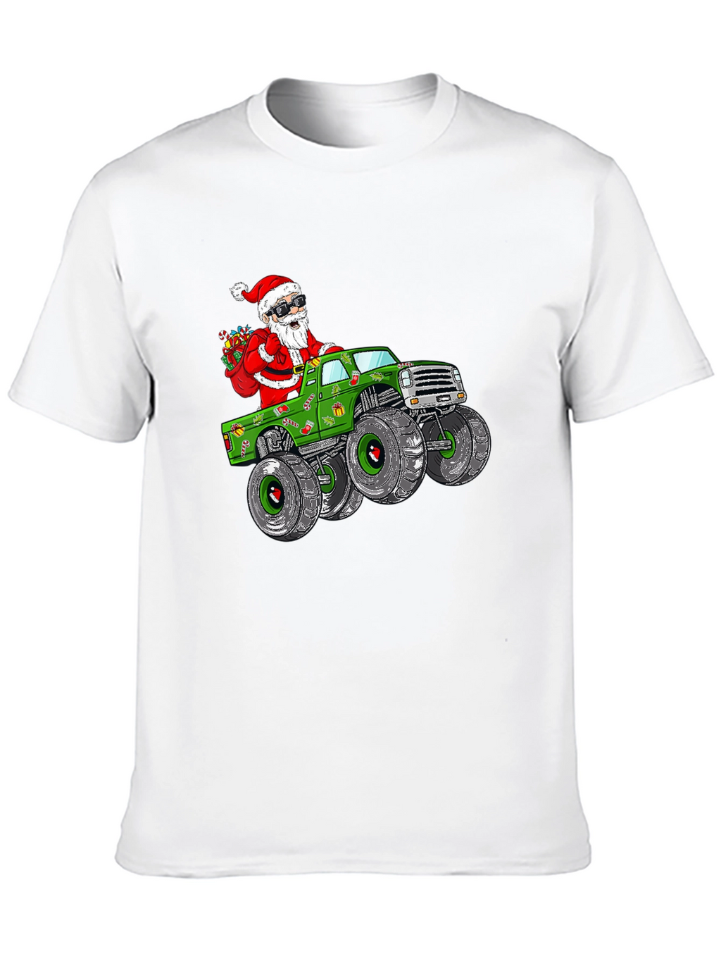 Santa Monster Truck Christmas T-Shirt