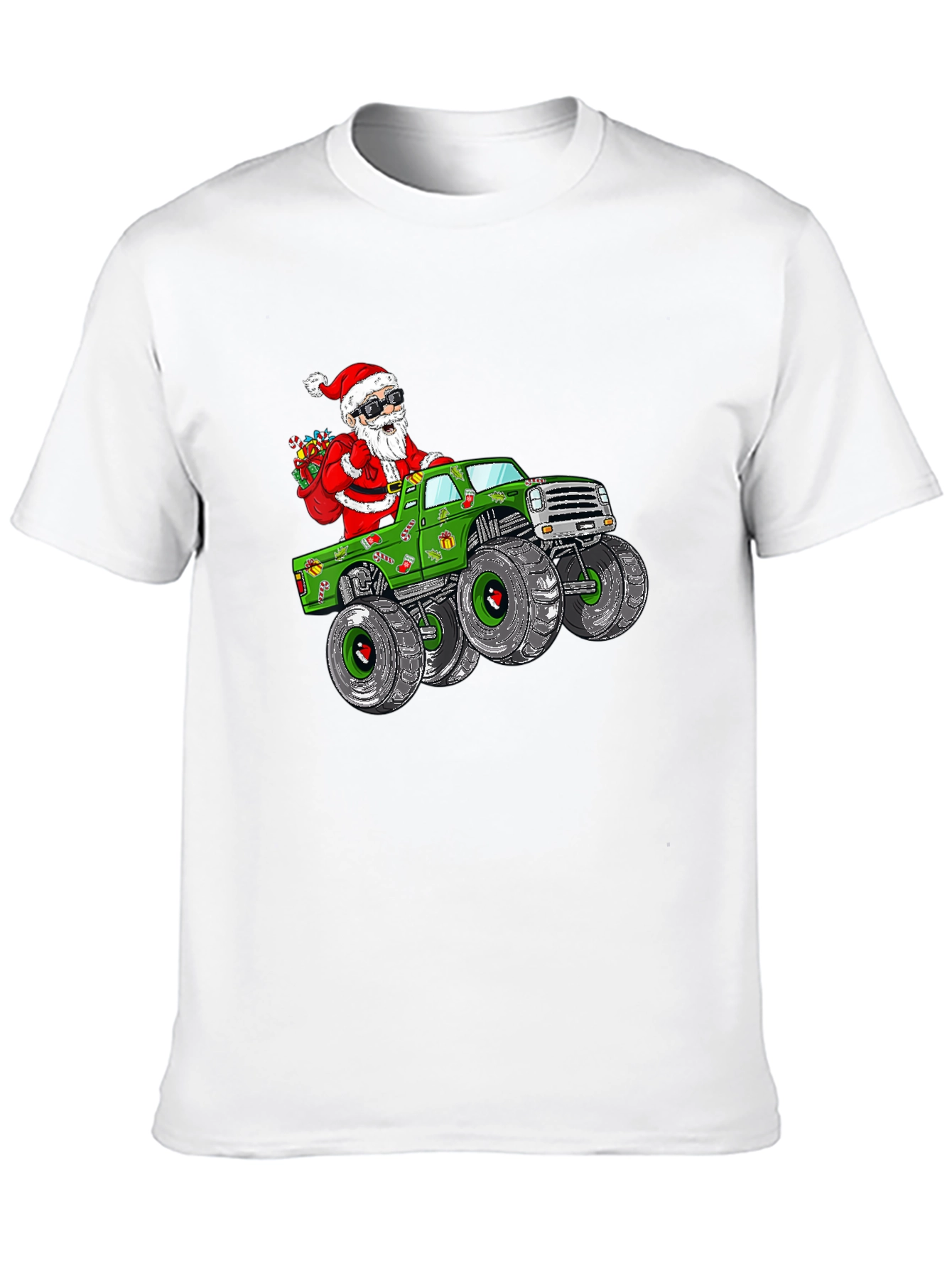 Santa Monster Truck Christmas T-Shirt