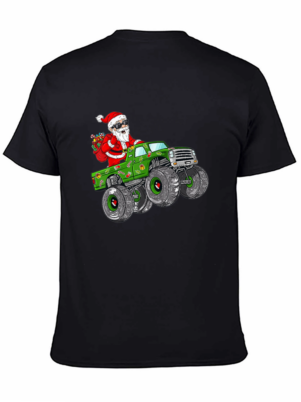 Santa Monster Truck Christmas T-Shirt
