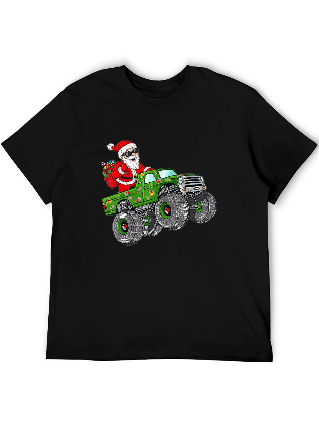 Santa Monster Truck Christmas T-Shirt