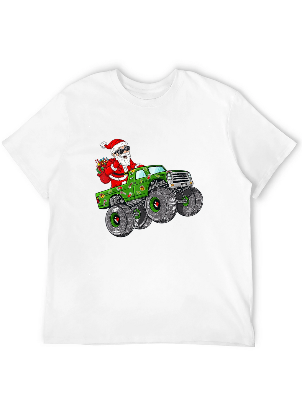 Santa Monster Truck Christmas T-Shirt