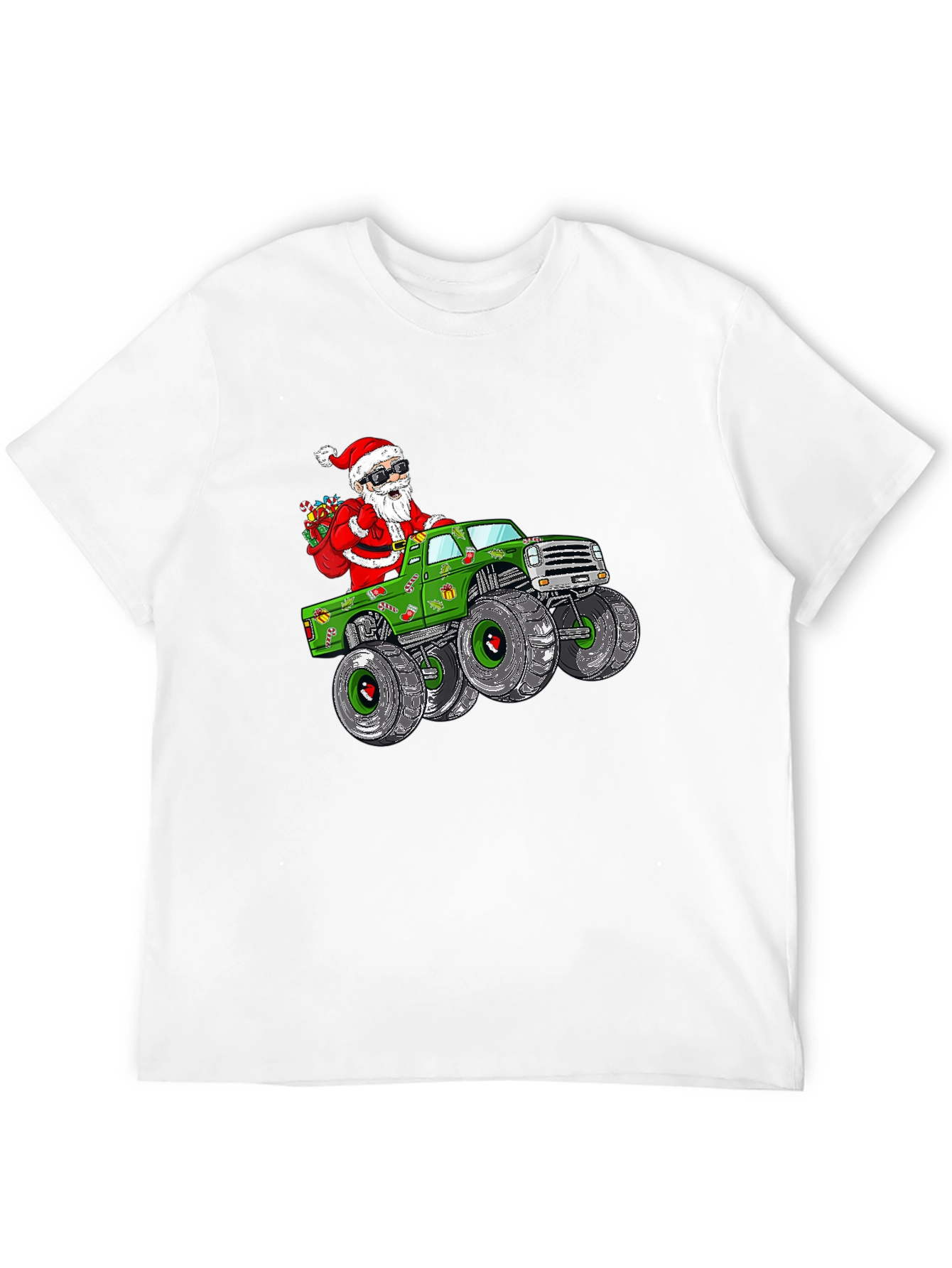 Santa Monster Truck Christmas T-Shirt